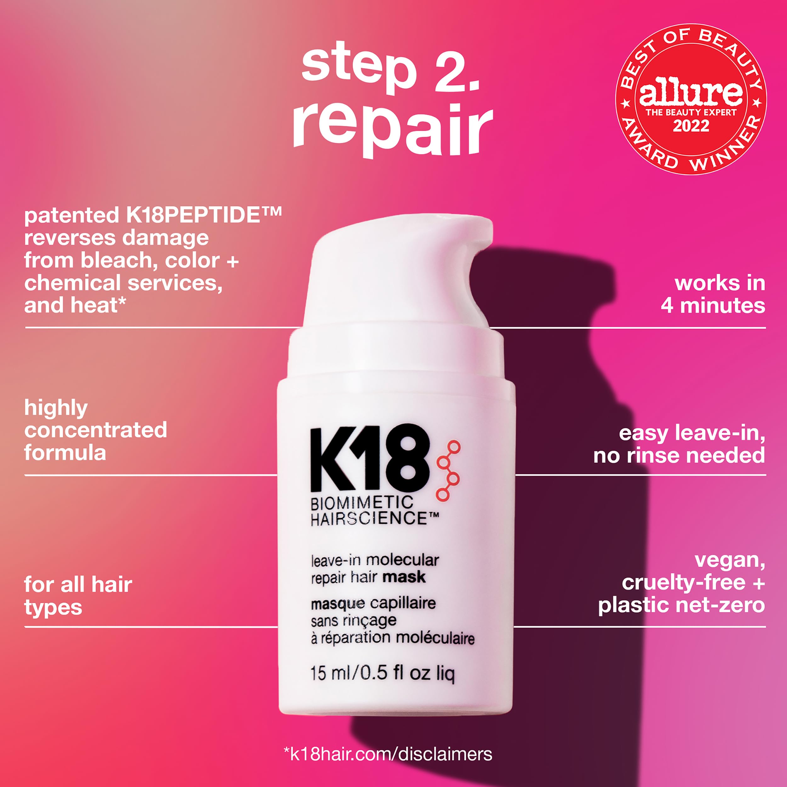 Foto 4 pulgar | Kit De Reparación Capilar K18 Damage Repair Con Minimascarilla Capilar, Aceite Y Champú - Venta Internacional.