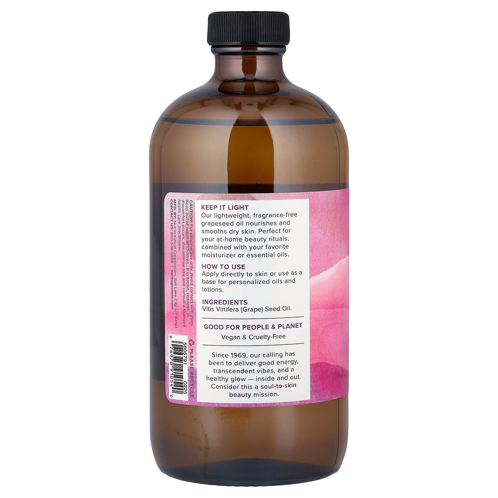 Foto 3 pulgar | Tratamiento Hidratante Heritage Store Aceite De Semilla De Uva 480 Ml - Venta Internacional.
