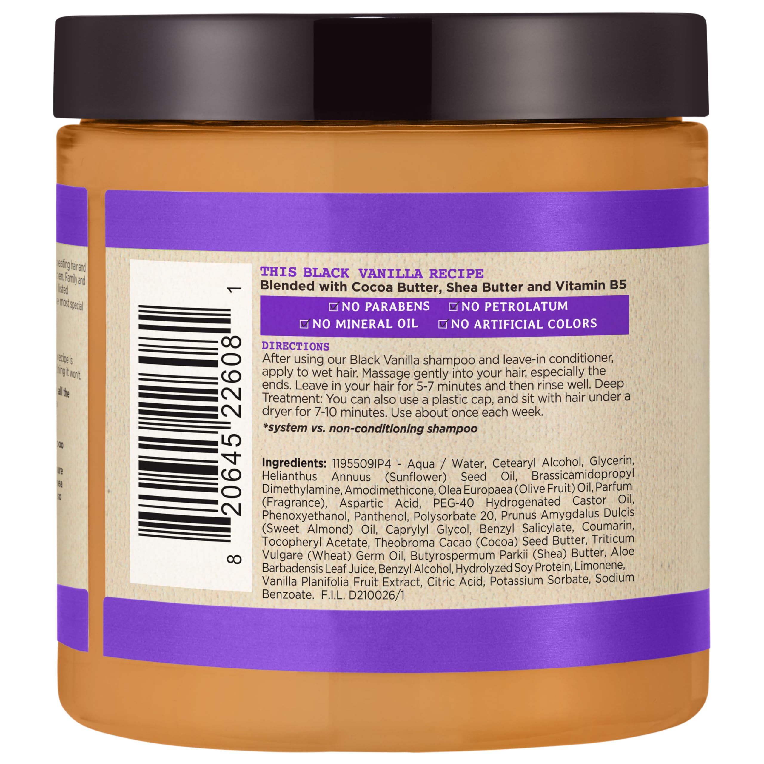 Foto 5 | Mascarilla Capilar Carol's Daughter Black Vanilla 240 Ml Para Cabello Seco - Venta Internacional.