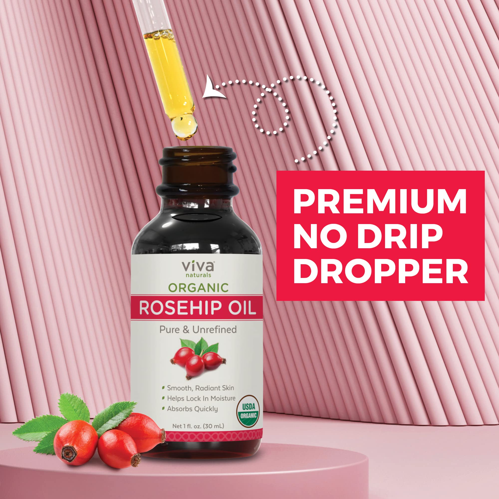 Foto 4 pulgar | Aceite Orgánico De Semillas De Rosa Mosqueta Viva Naturals, 30 Ml, 100% Puro - Venta Internacional.