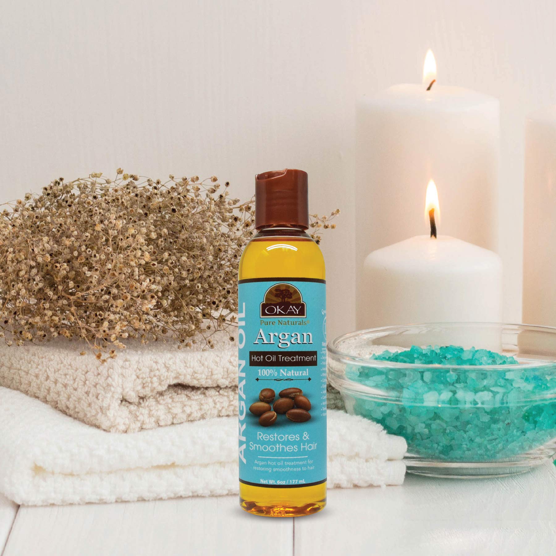 Foto 3 | Aceite De Tratamiento Capilar Okay Argan Hot Oil 180 Ml Para Cabello Seco - Venta Internacional.
