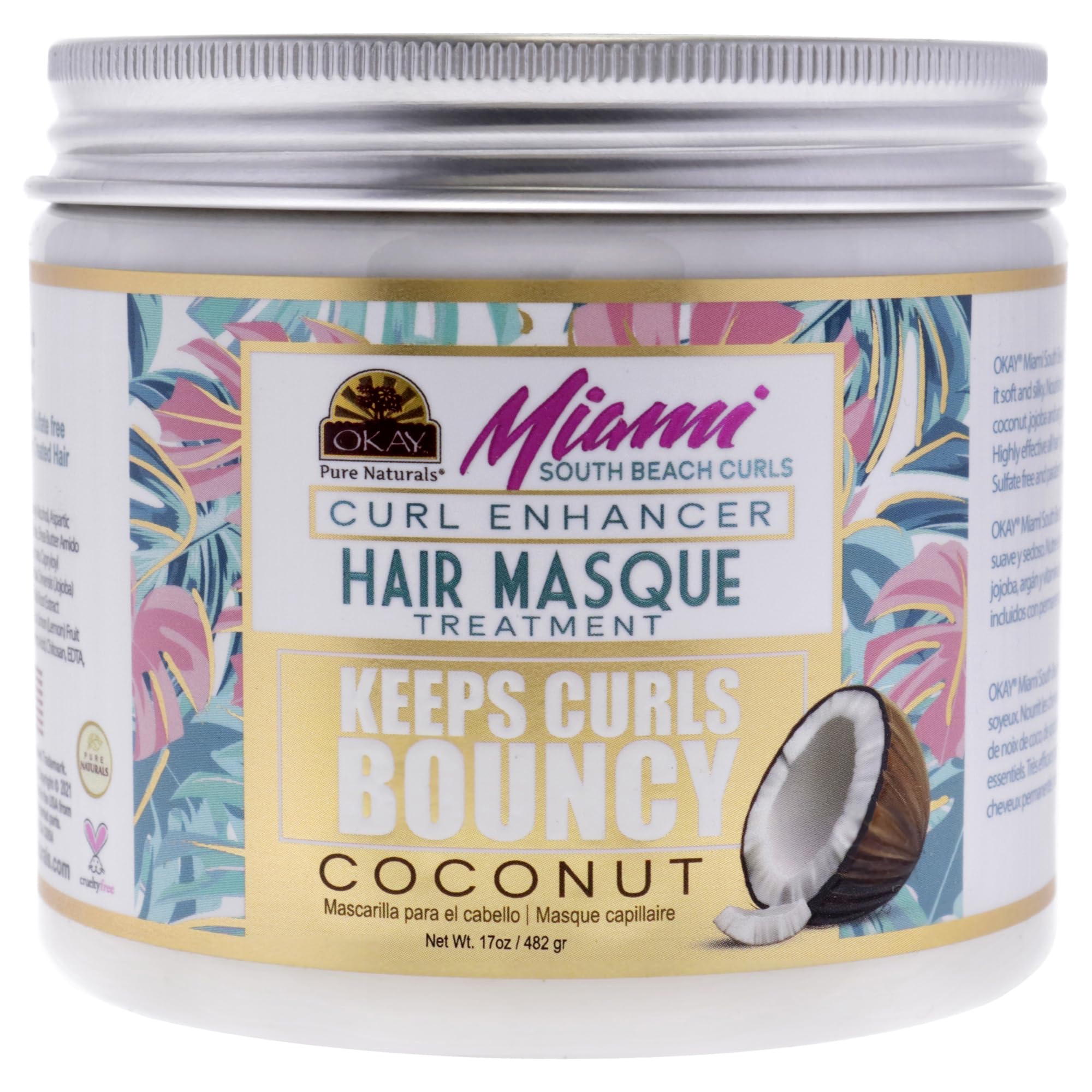 Mascarilla Para El Cabello Okay Miami South Beach Curl Enhancing, 500 Ml - Venta Internacional.