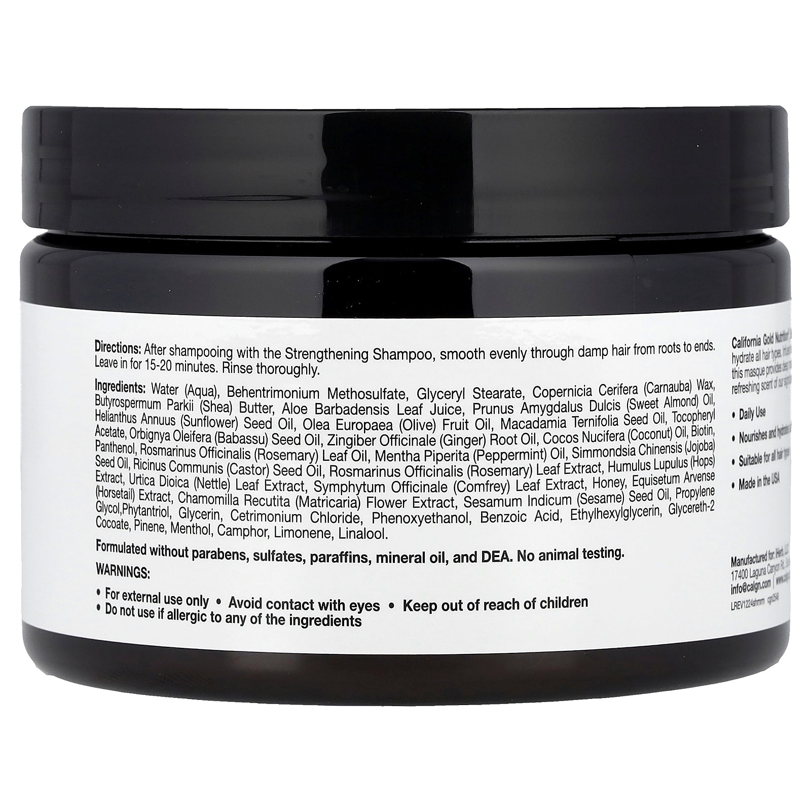 Foto 3 pulgar | Mascarilla Capilar California Gold Nutrition Fortalecedora Con Biotina 340g - Venta Internacional.