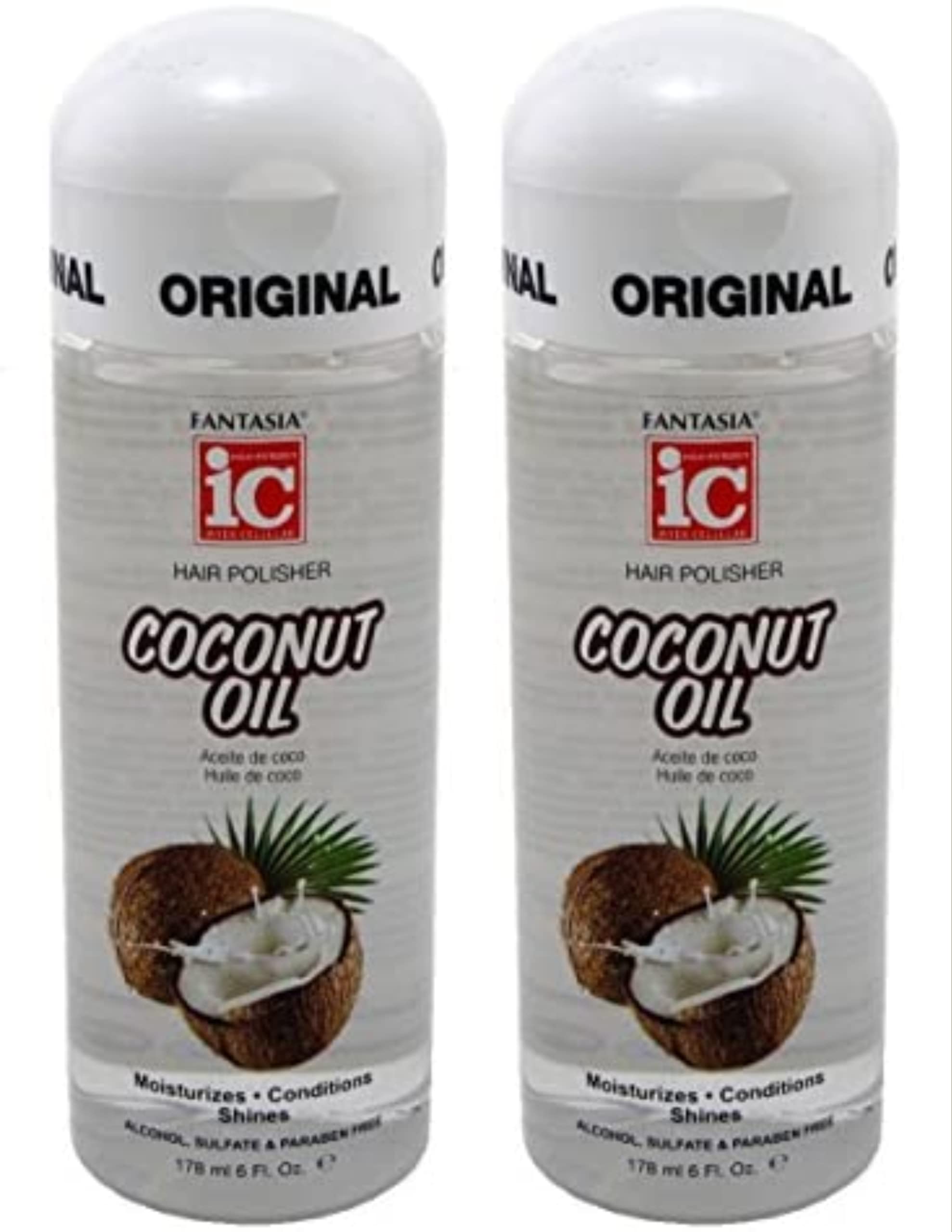 Pulidor De Cabello Fantasia Ic  Aceite De Coco  177 Ml (paquete De 2) - Venta Internacional.