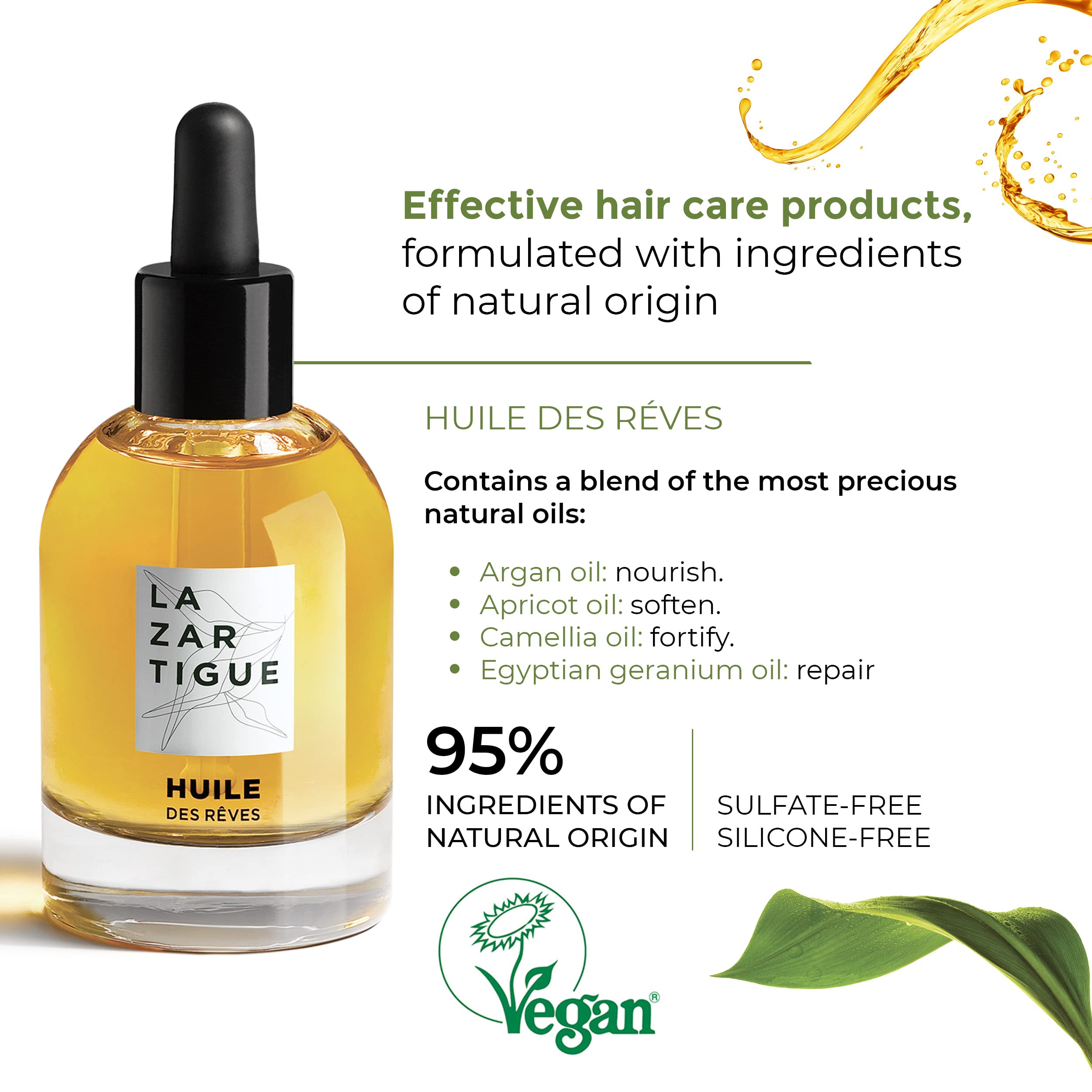 Foto 5 pulgar | Aceite Seco Nutritivo Para Cabello Lazartigue Huile Des Rêves 50 Ml - Venta Internacional.