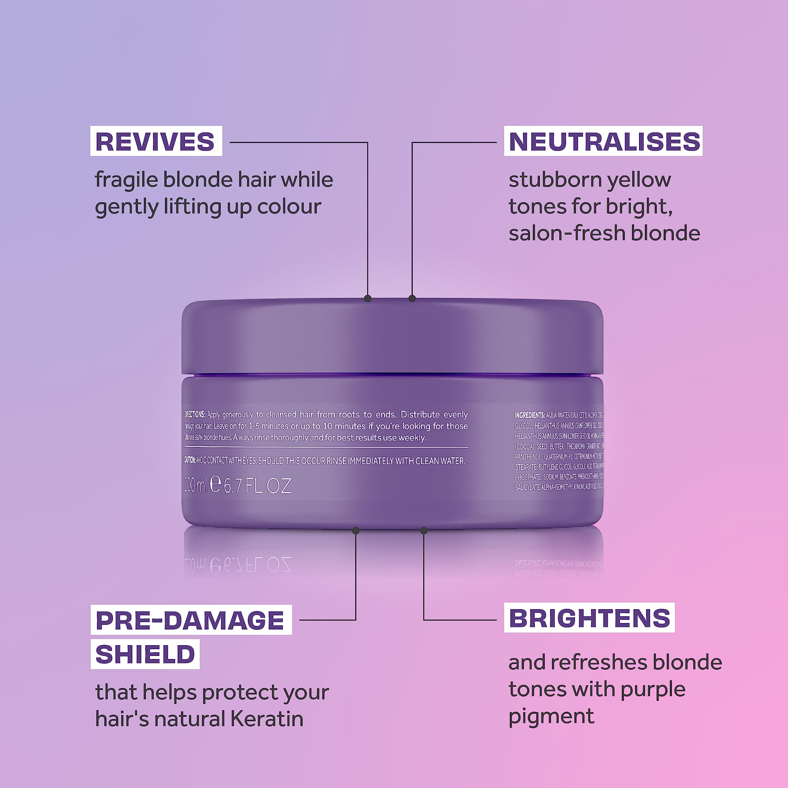 Foto 4 pulgar | Mascarilla Capilar Lee Stafford Purple Tonificante Blonde 200 Ml - Venta Internacional.