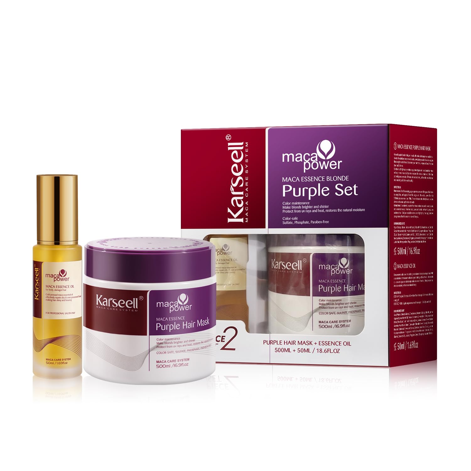 Foto 1 | Mascarilla Karseell Purple Con Aceite De Argán Para Cabello Rubio Gris Plateado - Venta Internacional.