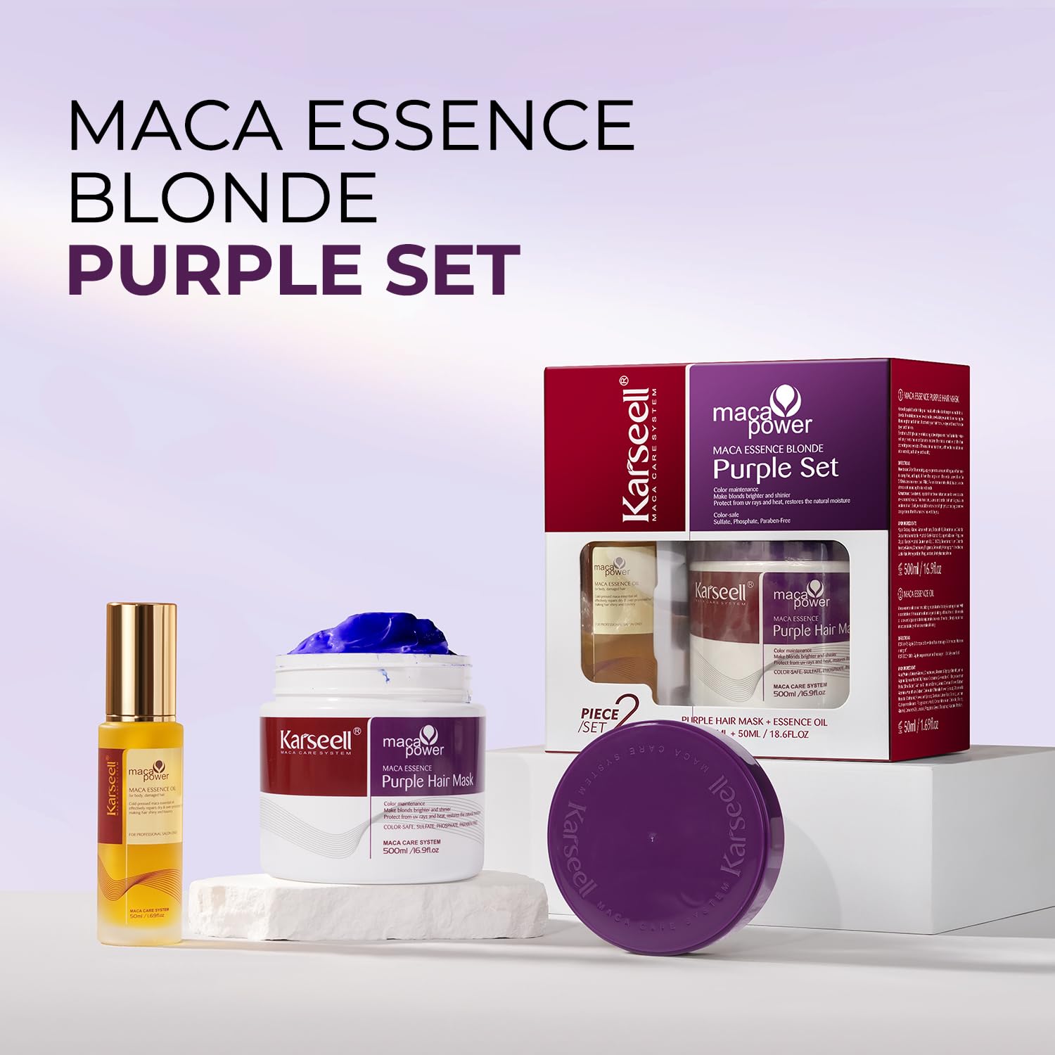 Foto 2 | Mascarilla Karseell Purple Con Aceite De Argán Para Cabello Rubio Gris Plateado - Venta Internacional.