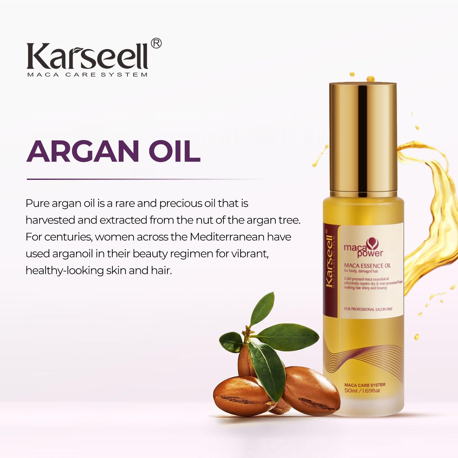 Foto 4 | Mascarilla Karseell Purple Con Aceite De Argán Para Cabello Rubio Gris Plateado - Venta Internacional.