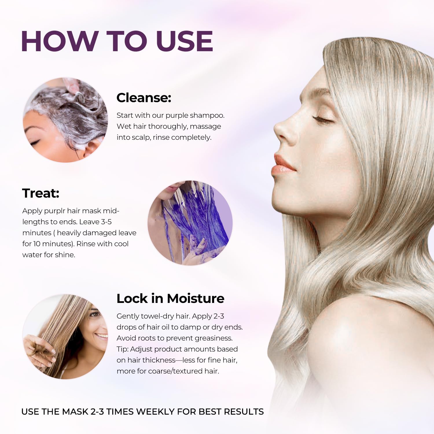 Foto 5 | Mascarilla Karseell Purple Con Aceite De Argán Para Cabello Rubio Gris Plateado - Venta Internacional.