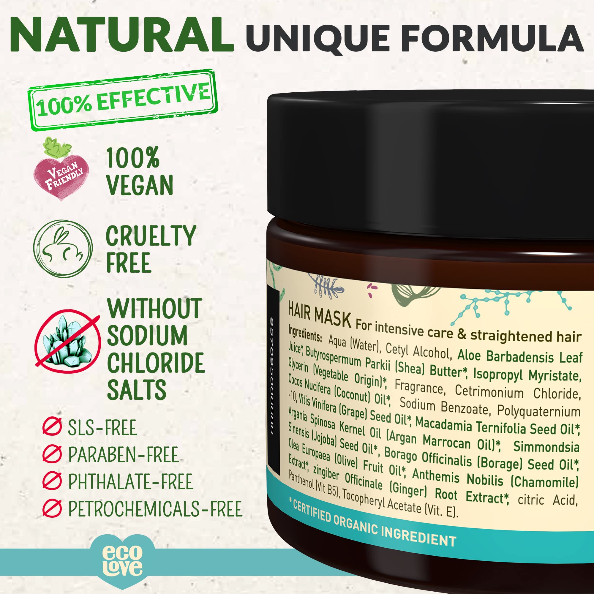 Foto 3 pulgar | Mascarilla Capilar Ecolove Natural Deep Conditioning 350 Ml - Venta Internacional.