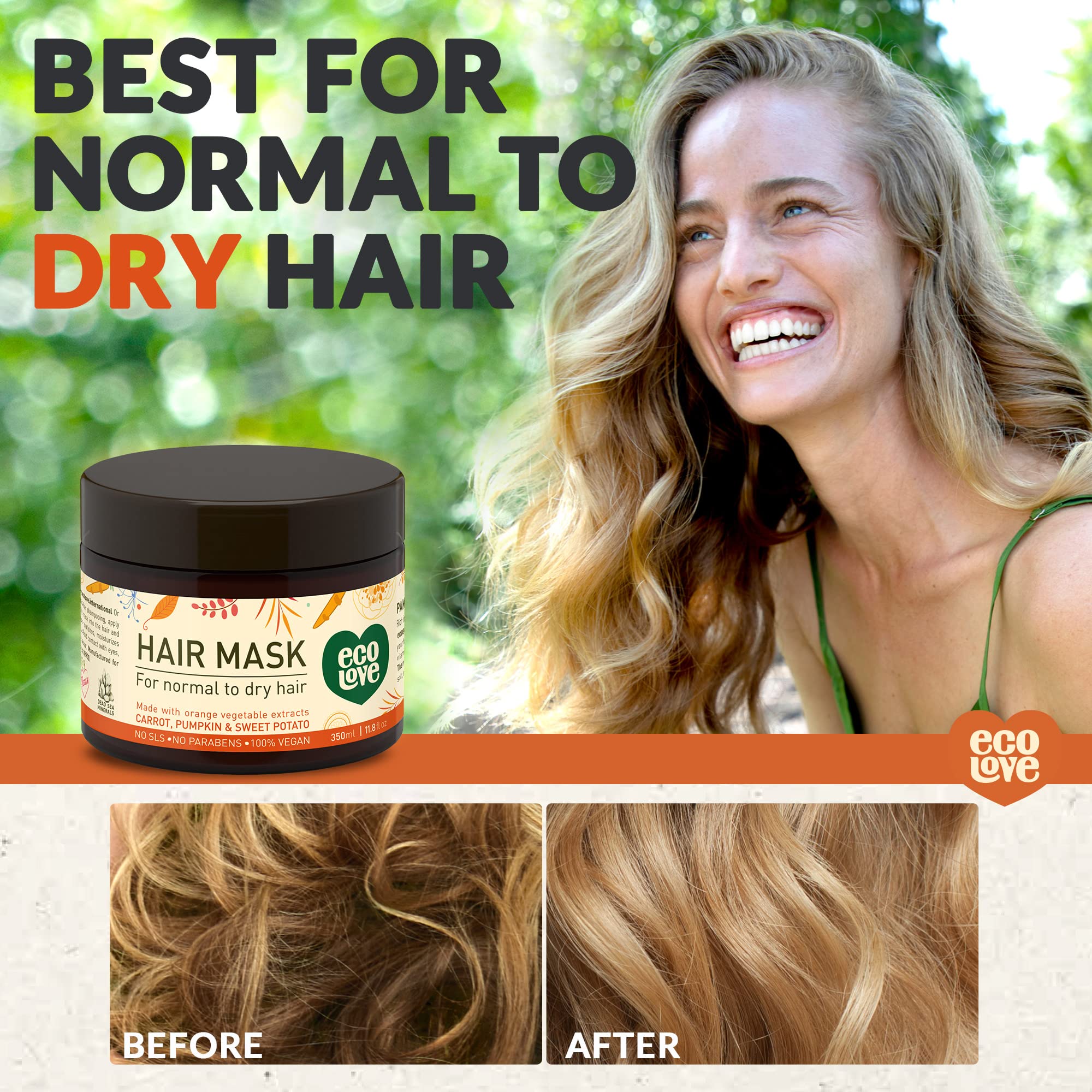 Foto 3 | Mascarilla Capilar Ecolove Deep Conditioning Zanahoria Pumpkin 350 Ml - Venta Internacional.