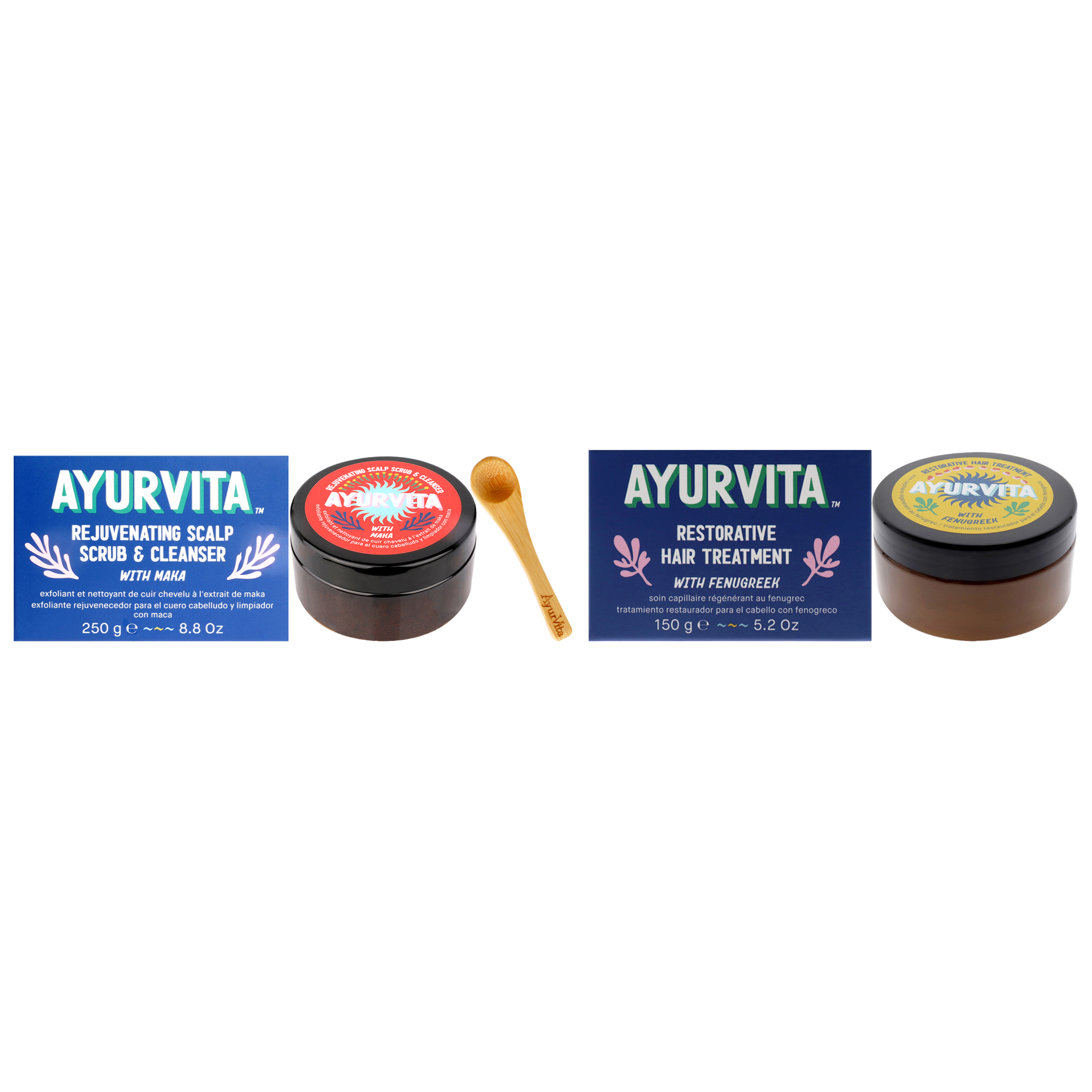 Tratamiento Capilar Ayurvita Restorative Con Extracto De Fenogreco Maka - Venta Internacional.