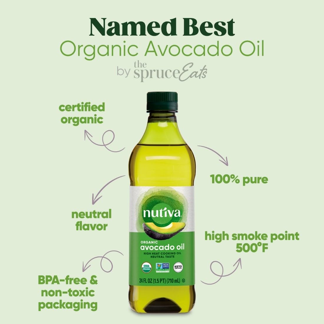 Foto 5 pulgar | Aceite De Cocina Nutiva Avocado Organic 710 Ml Con Alto Punto De Humo - Venta Internacional.