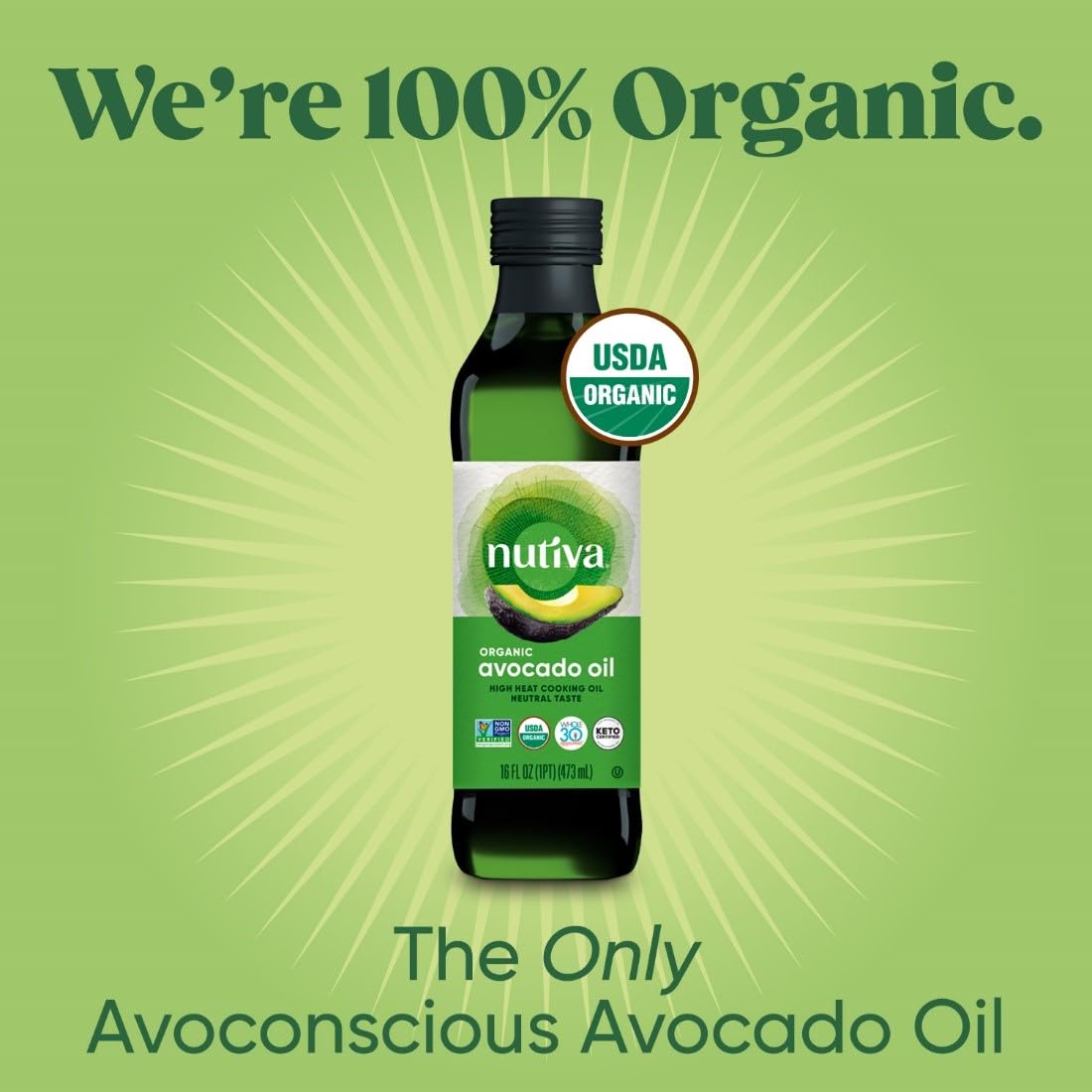 Foto 6 | Aceite De Cocina Nutiva Avocado Organic 710 Ml Con Alto Punto De Humo - Venta Internacional.