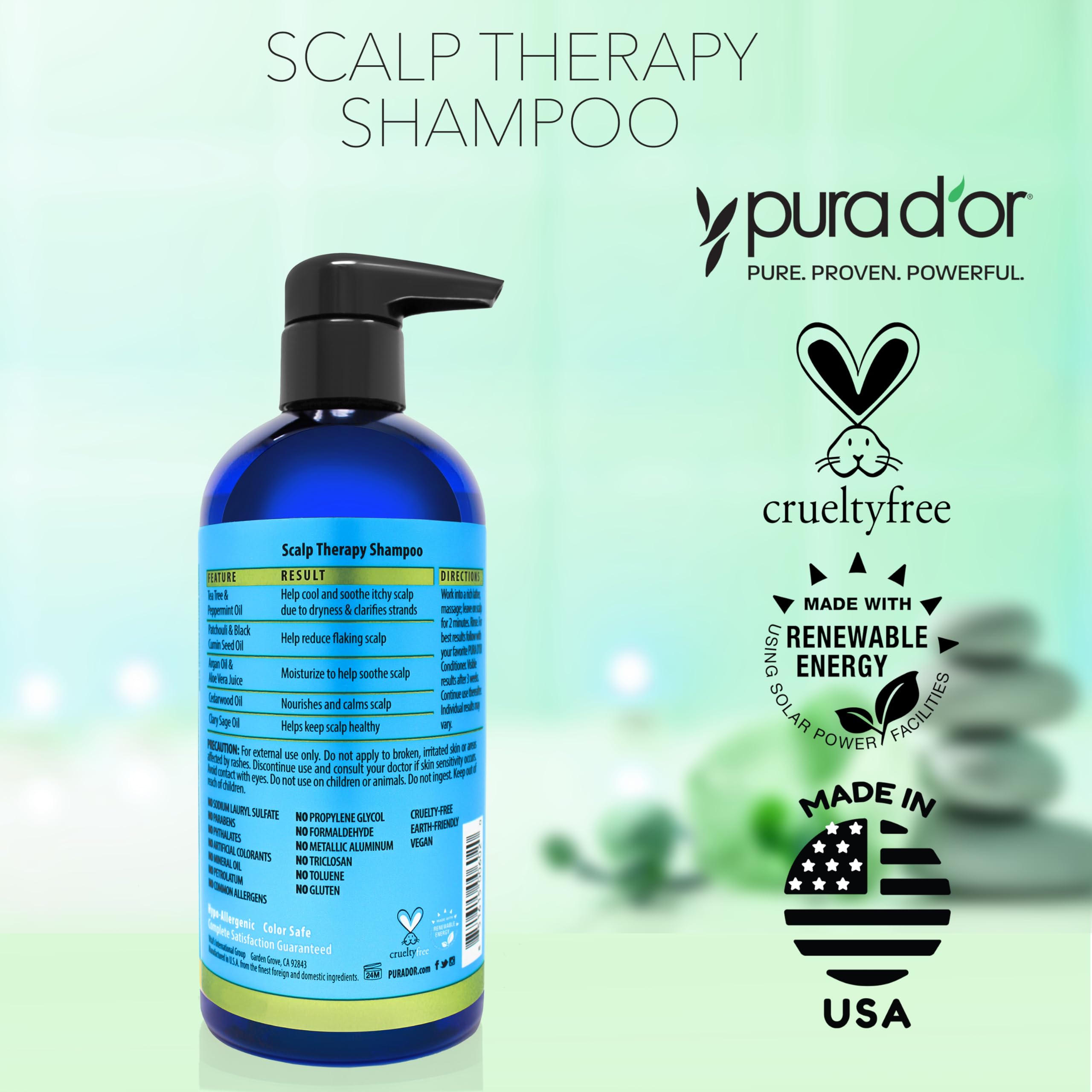 Foto 5 pulgar | Champú Pura D'or Therapy Hidrata Y Nutre 480 Ml - Venta Internacional.