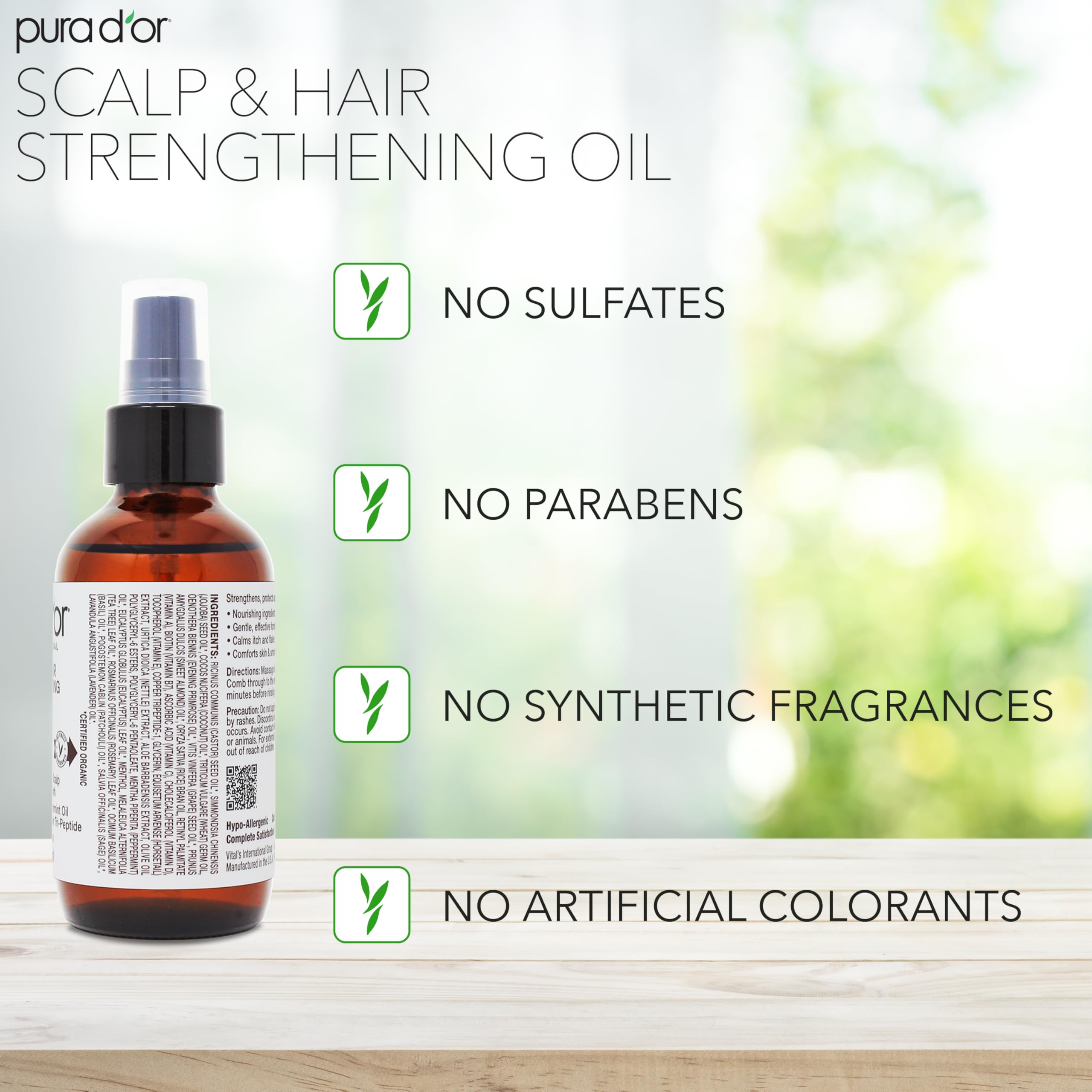 Foto 6 pulgar | Aceite Para Fortalecer El Cuero Cabelludo Y El Cabello Pura D'or Apoya El Crecimiento  100 Ml - Venta Internacional.