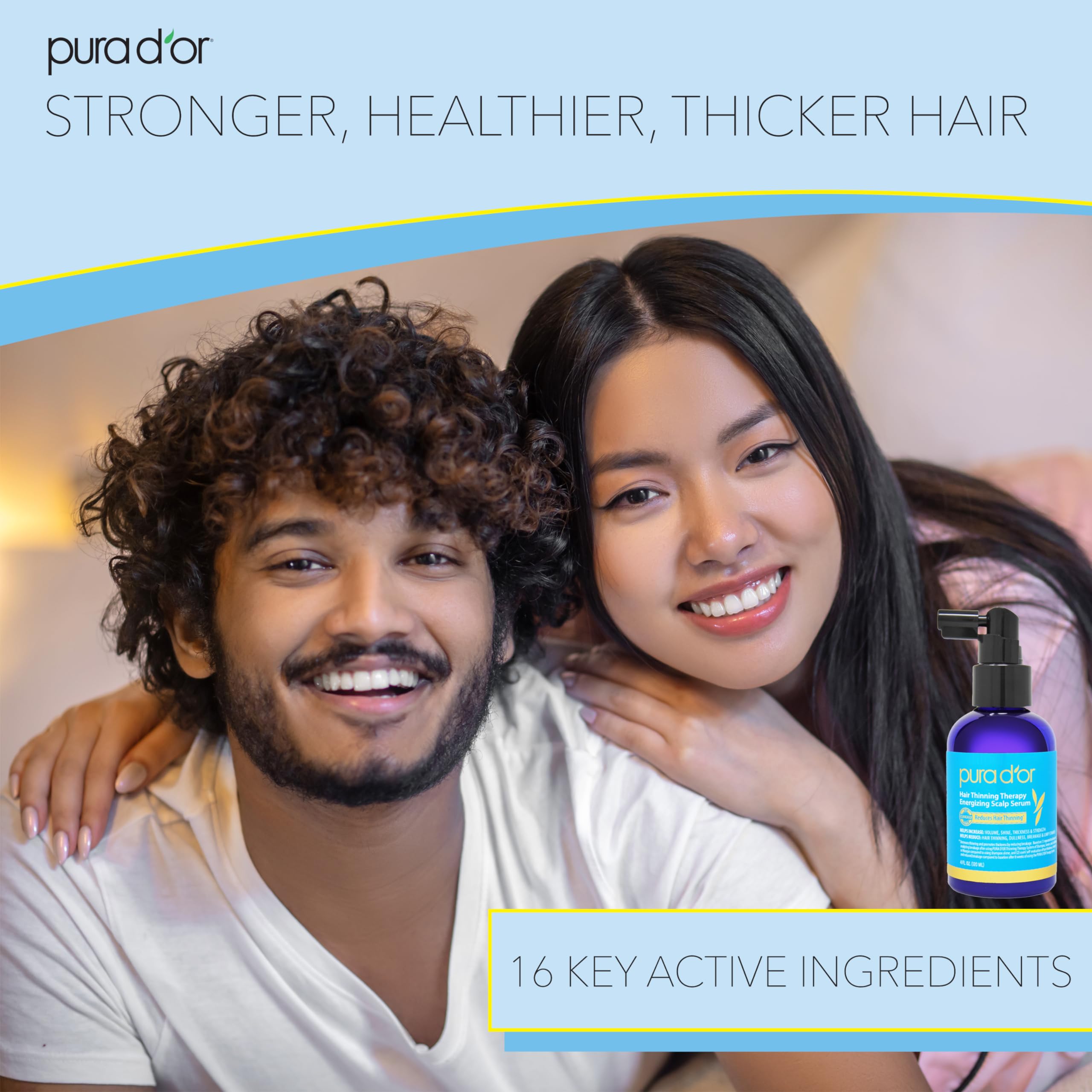 Foto 3 | Sérum Energizante Para Tratamiento De Adelgazamiento Del Cabello Pura D'or  120 Ml - Venta Internacional.