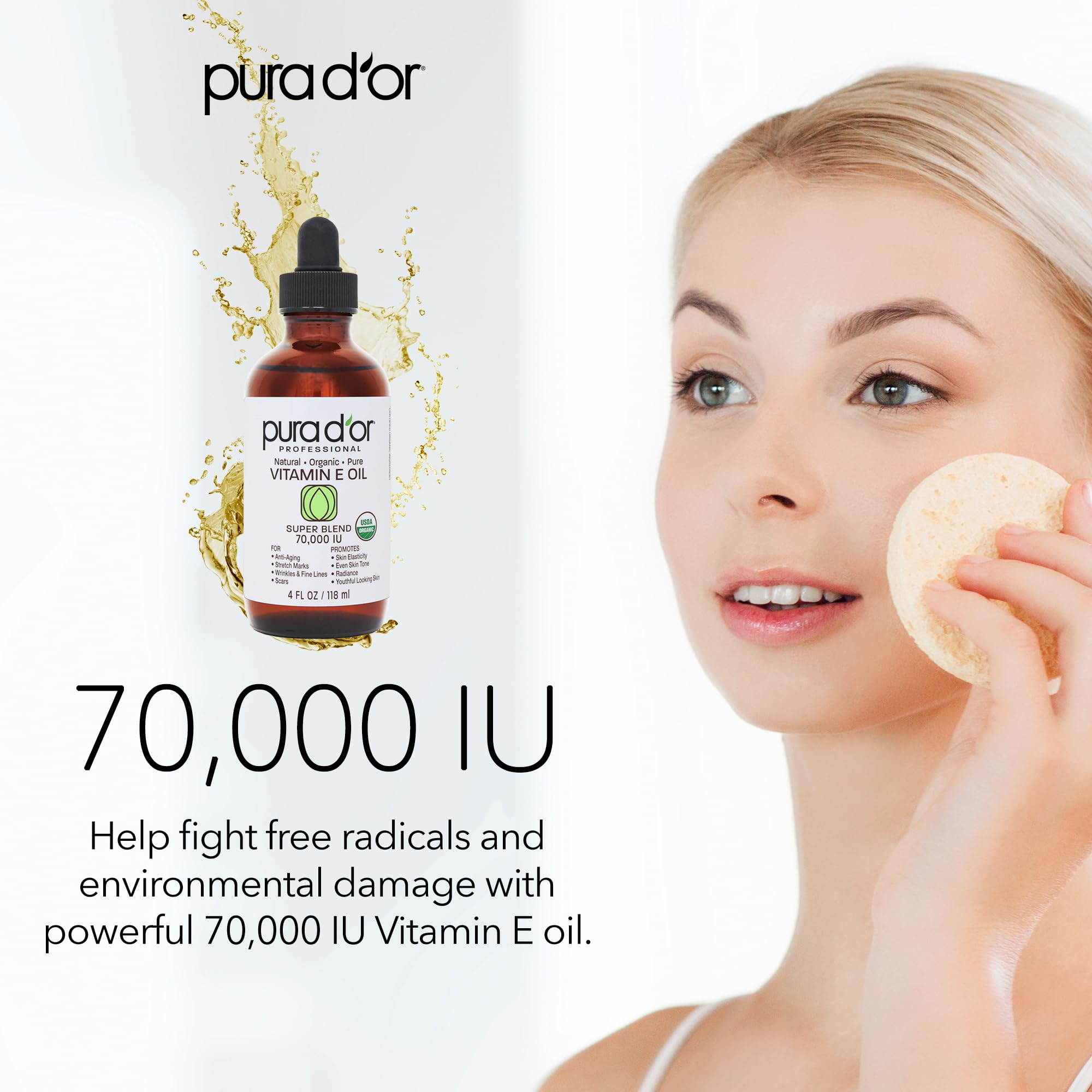 Foto 4 pulgar | Aceite De Baño Pura D'or Con Vitamina E  70 000 Ui  120 Ml  Mezcla Orgánica - Venta Internacional.
