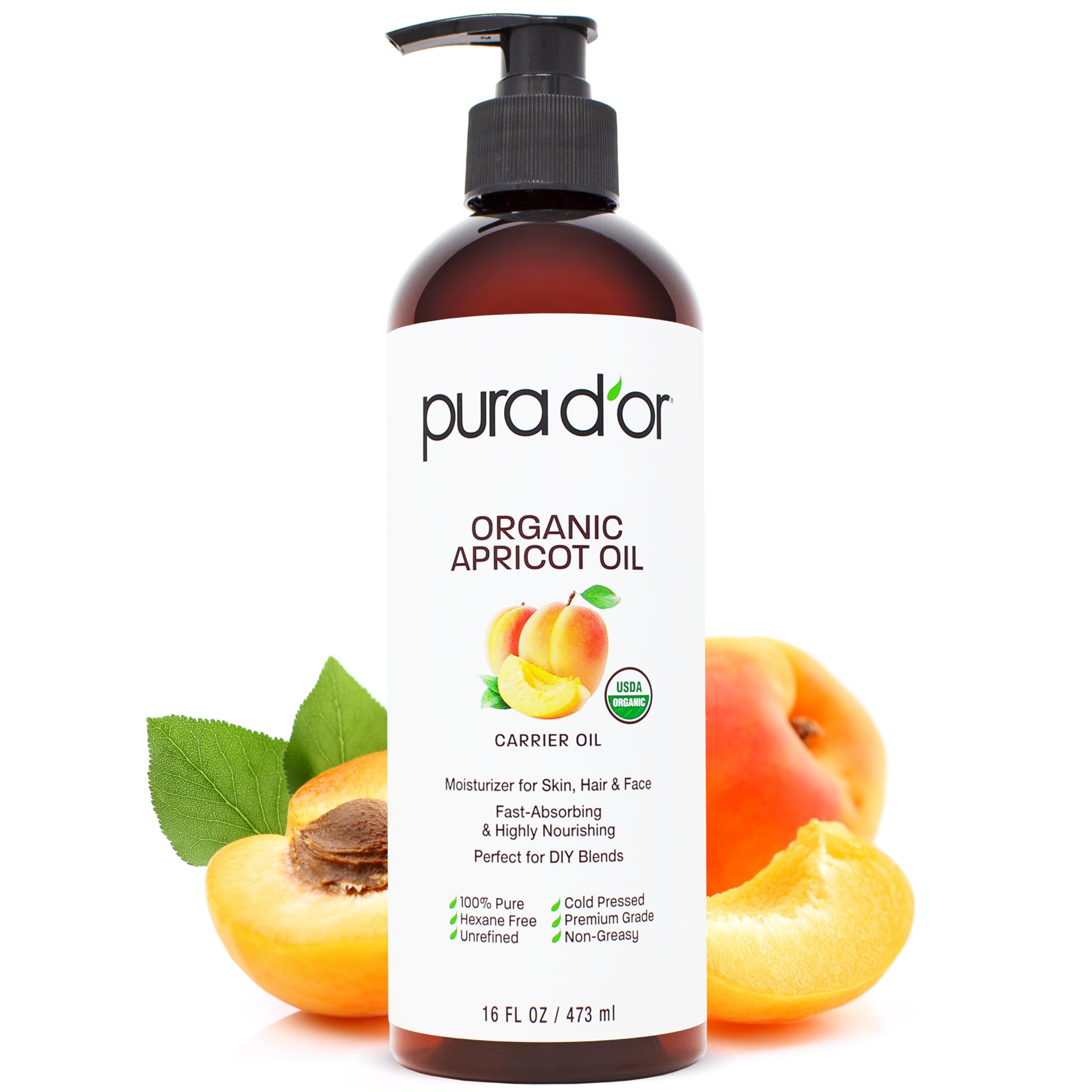 Foto 2 pulgar | Aceite De Semilla De Albaricoque Pura D'or 473 Ml 100% Orgánico Puro - Venta Internacional.