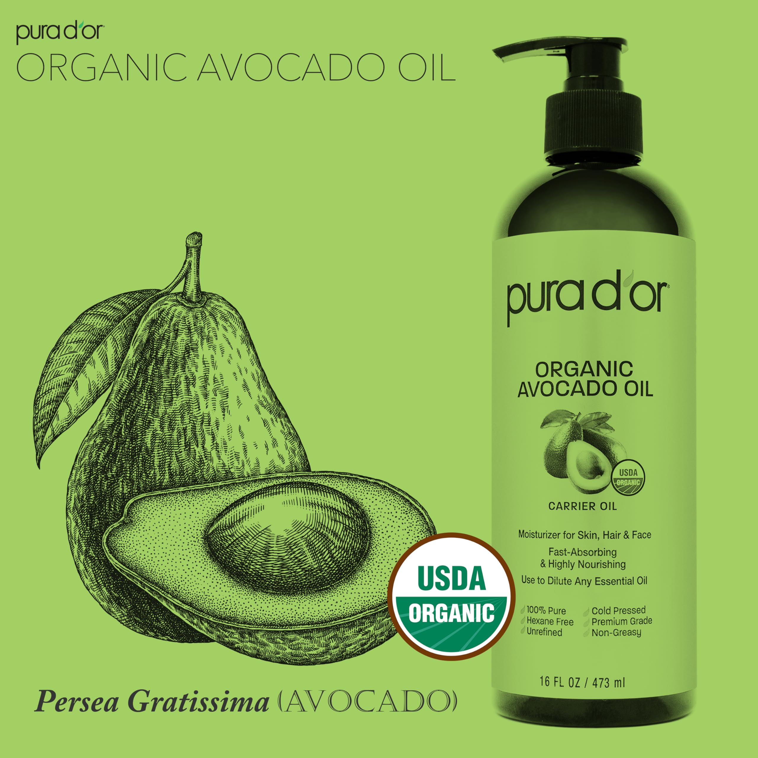 Foto 4 | Aceite De Aguacate Pura D'or 473 Ml  100% Puro Y Natural  Orgánico Del Usda - Venta Internacional.