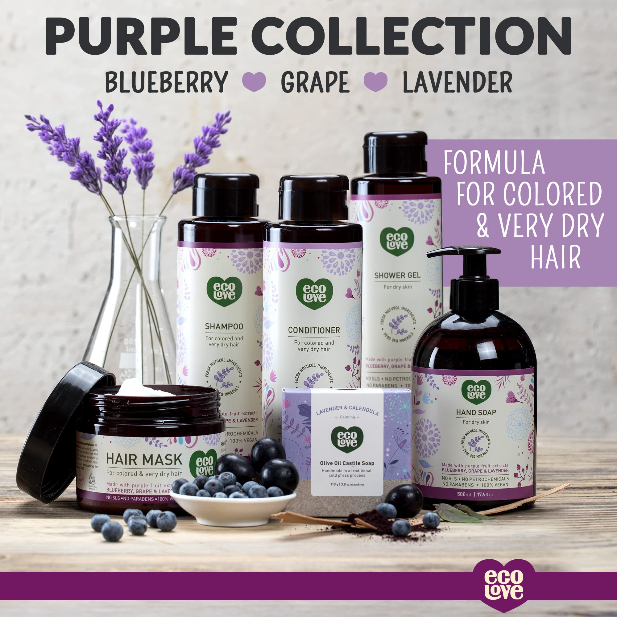 Foto 7 pulgar | Mascarilla Para Cabello Seco Y Dañado Ecolove  350 Ml  Con Extracto De Lavanda - Venta Internacional.