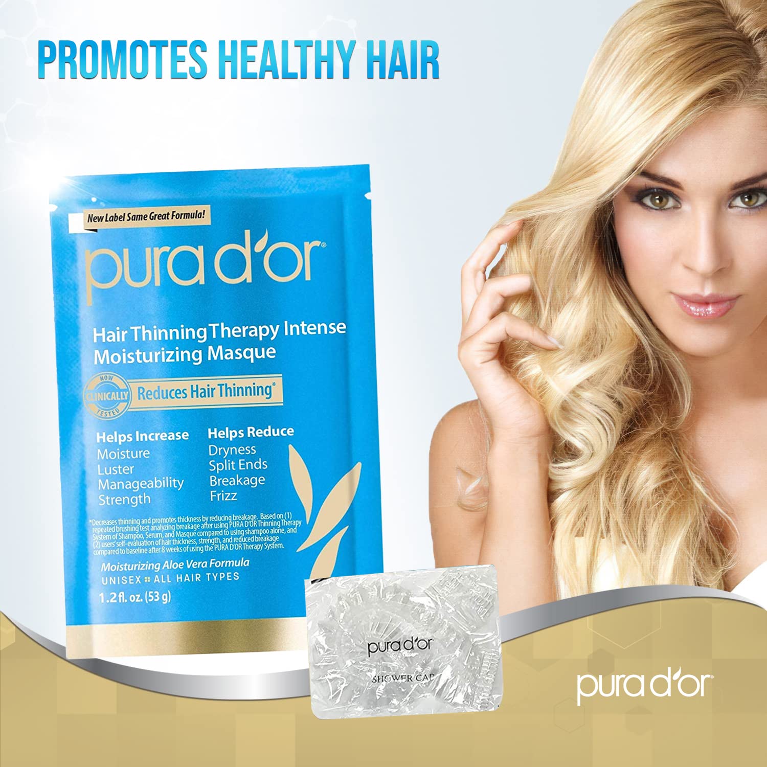 Foto 3 pulgar | Mascarilla De Biotina Para Terapia De Adelgazamiento Del Cabello Pura D'or  35 Ml  Paquete De 8 - Venta Internacional.