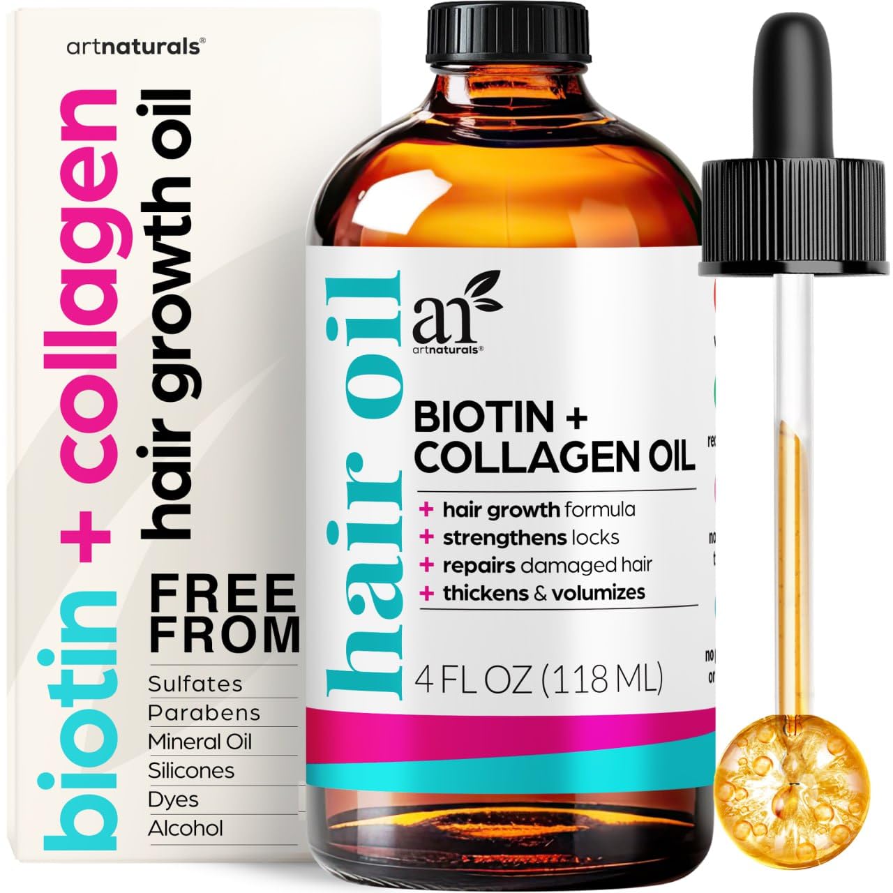 Foto 1 | Aceite Capilar Artnaturals Con Biotina  Crecimiento De Colágeno  120 Ml  Reduce La Pérdida - Venta Internacional.