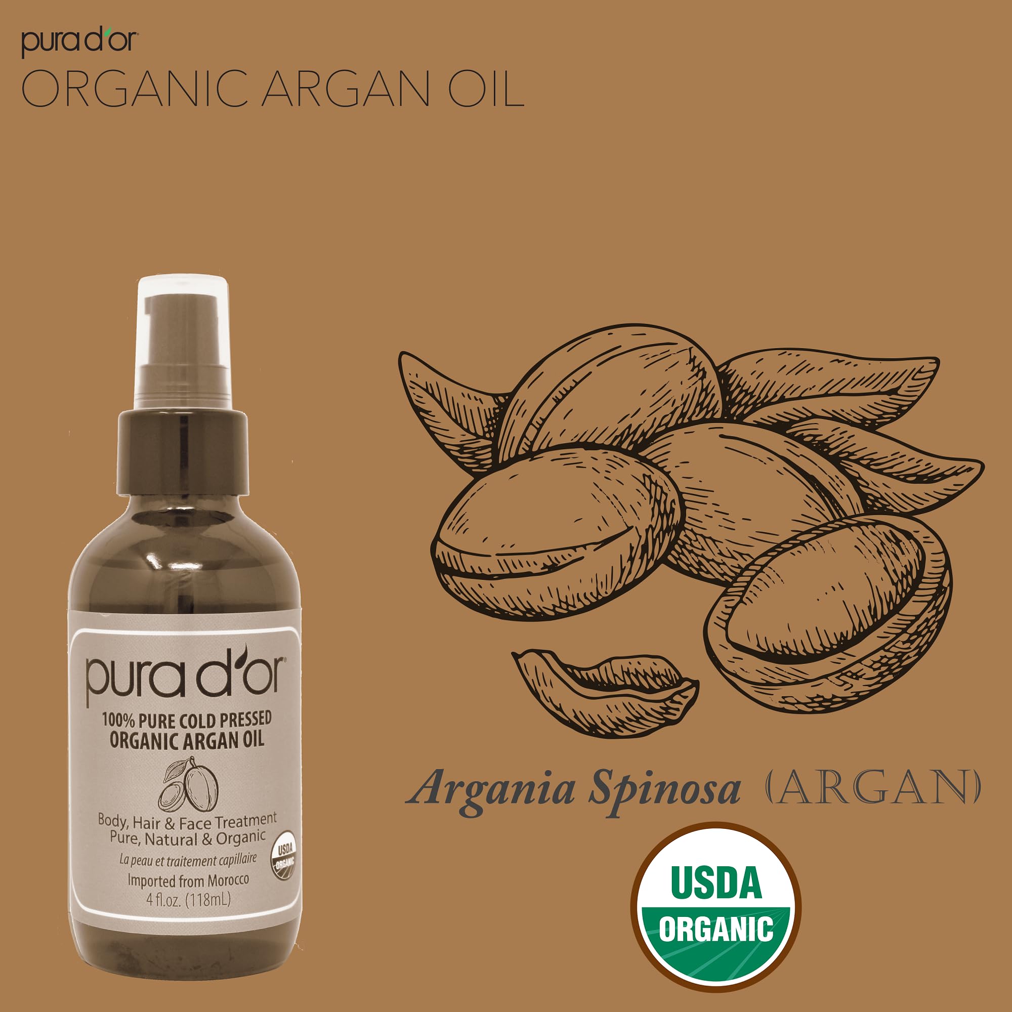 Foto 4 | Aceite De Argán Pura D'or  120 Ml  Orgánico  100% Puro  Prensado En Frío - Venta Internacional.