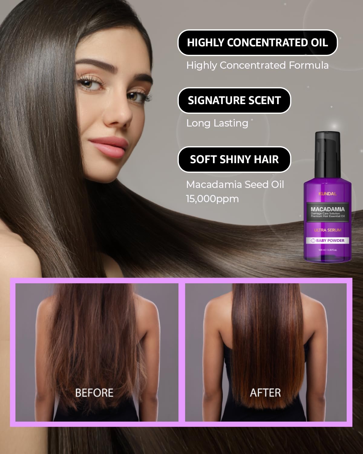 Foto 3 pulgar | Sérum Capilar Kundal Intense Repair Con Macadamia  100 Ml  Almizcle Blanco - Venta Internacional.