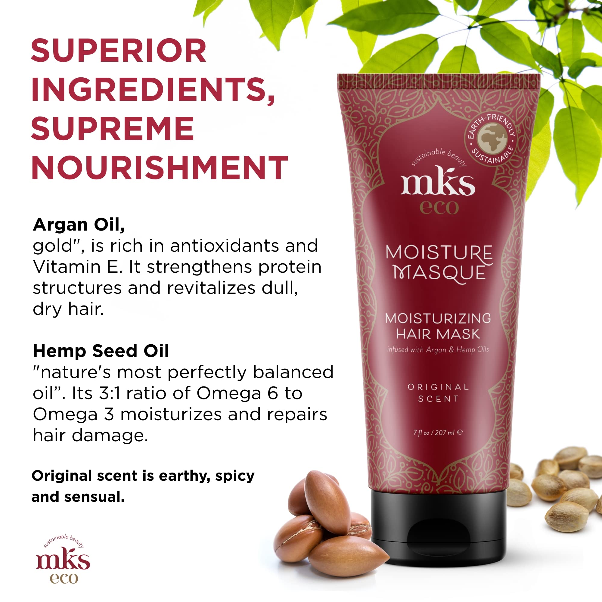 Foto 4 | Mascarilla Capilar Earthly Body Mks Eco Moisture Masque 200 Ml - Venta Internacional.