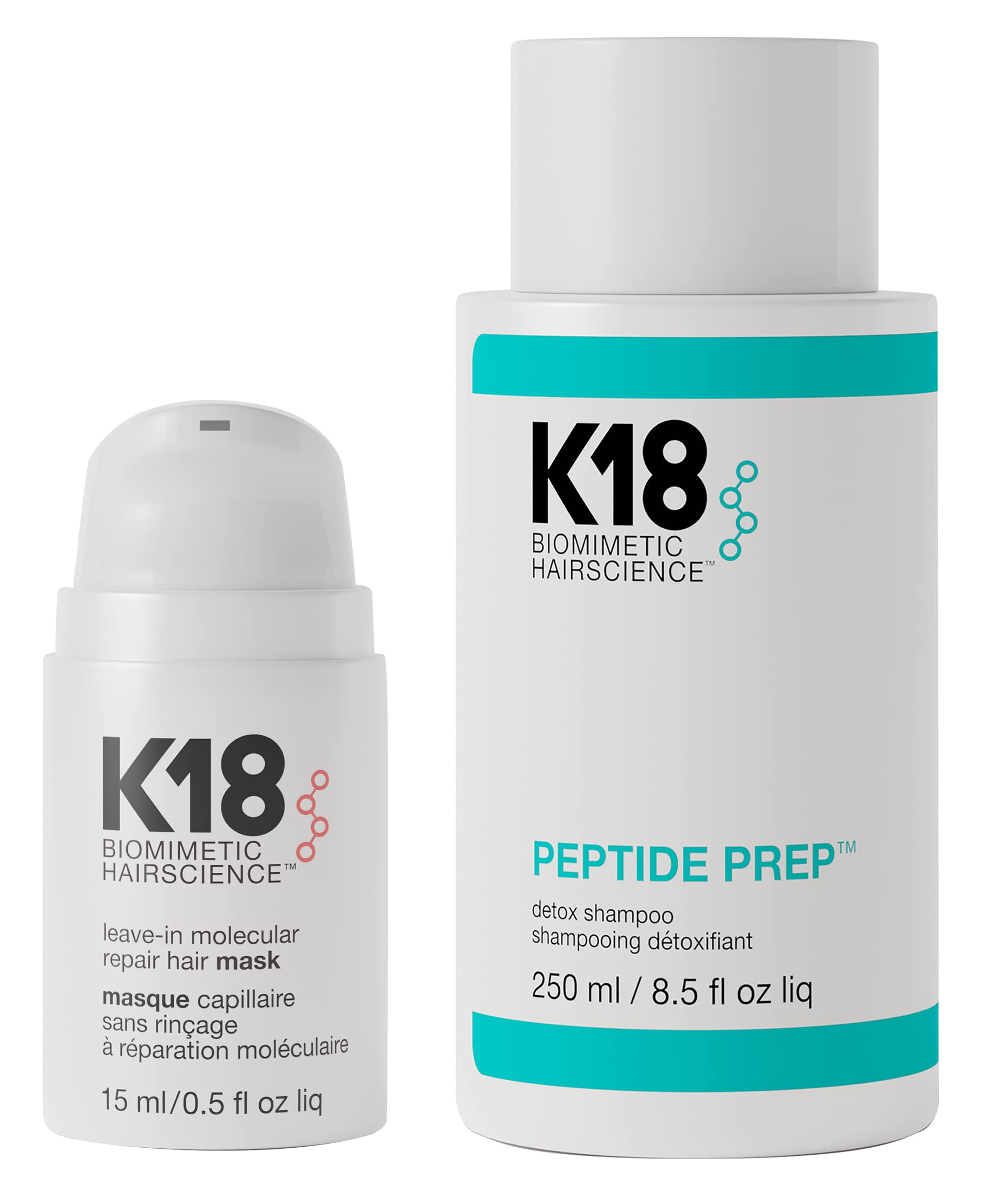 Kit De Reparación Capilar K18  Mascarilla Capilar De 15 Ml Y Champú Desintoxicante De 250 Ml - Venta Internacional.