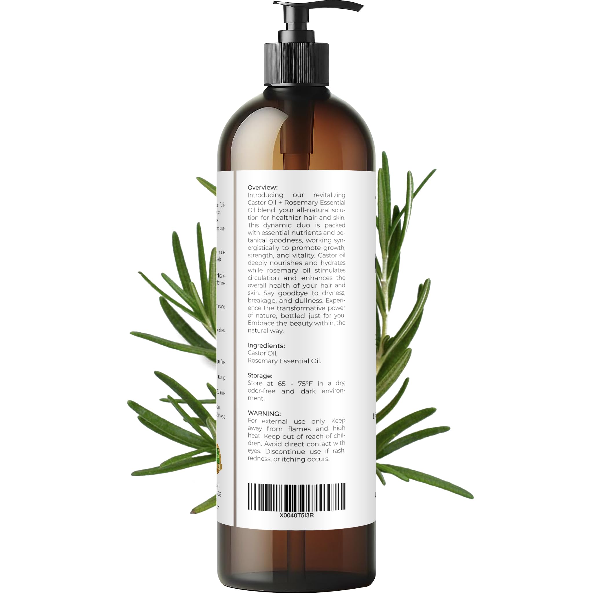 Foto 4 | Aceite De Ricino Para El Crecimiento Del Cabello 100% Natural  240 Ml Con Romero - Venta Internacional.