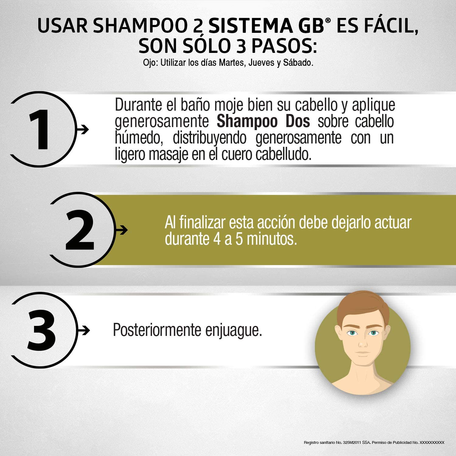 Foto 4 pulgar | Shampoo 2 para Caída de Cabello Sistema Gb 230 Ml