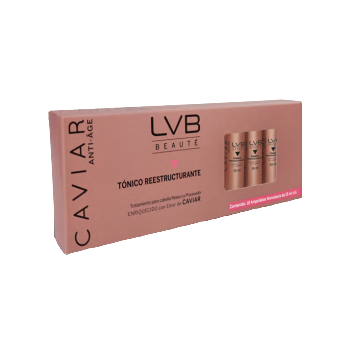 Tónico Reestructurante con Elixir de Caviar Lvb Beauté 10 Ampolletas 15 Ml