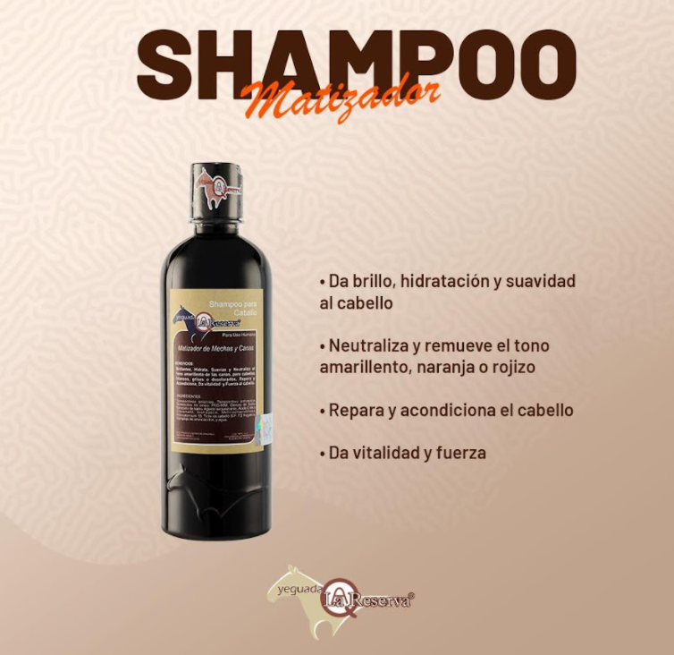 Foto 6 pulgar | Shampoo Matizador De Mechas Y Canas Yeguada La Reserva Tratamiento Matizante, Elimina Tonos Deslavados. 500 Ml. (1 Bo