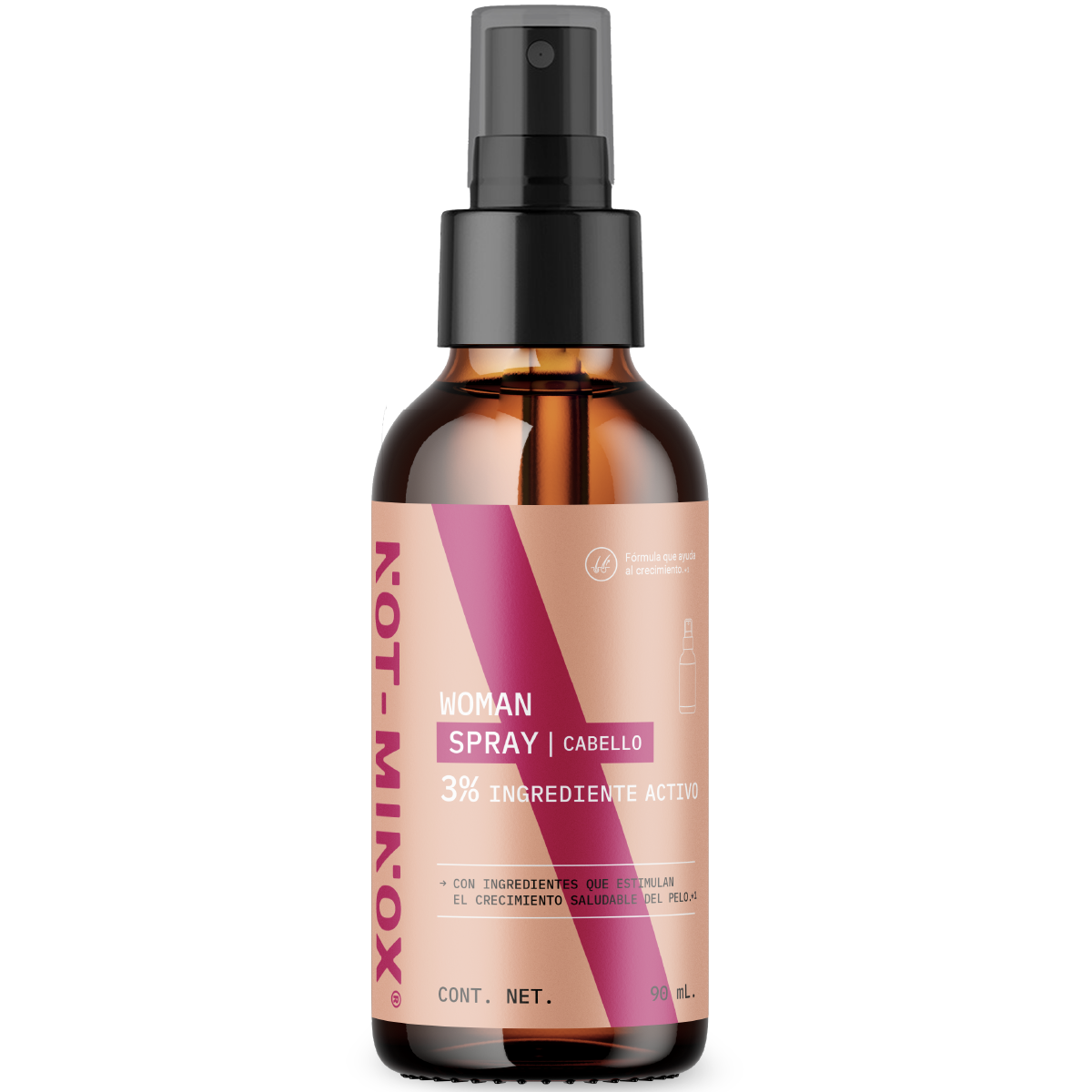 Foto 2 pulgar | Espray Crecimiento Cabello para Mujer Not-Minox 3% Ingrediente Activo 90 ml