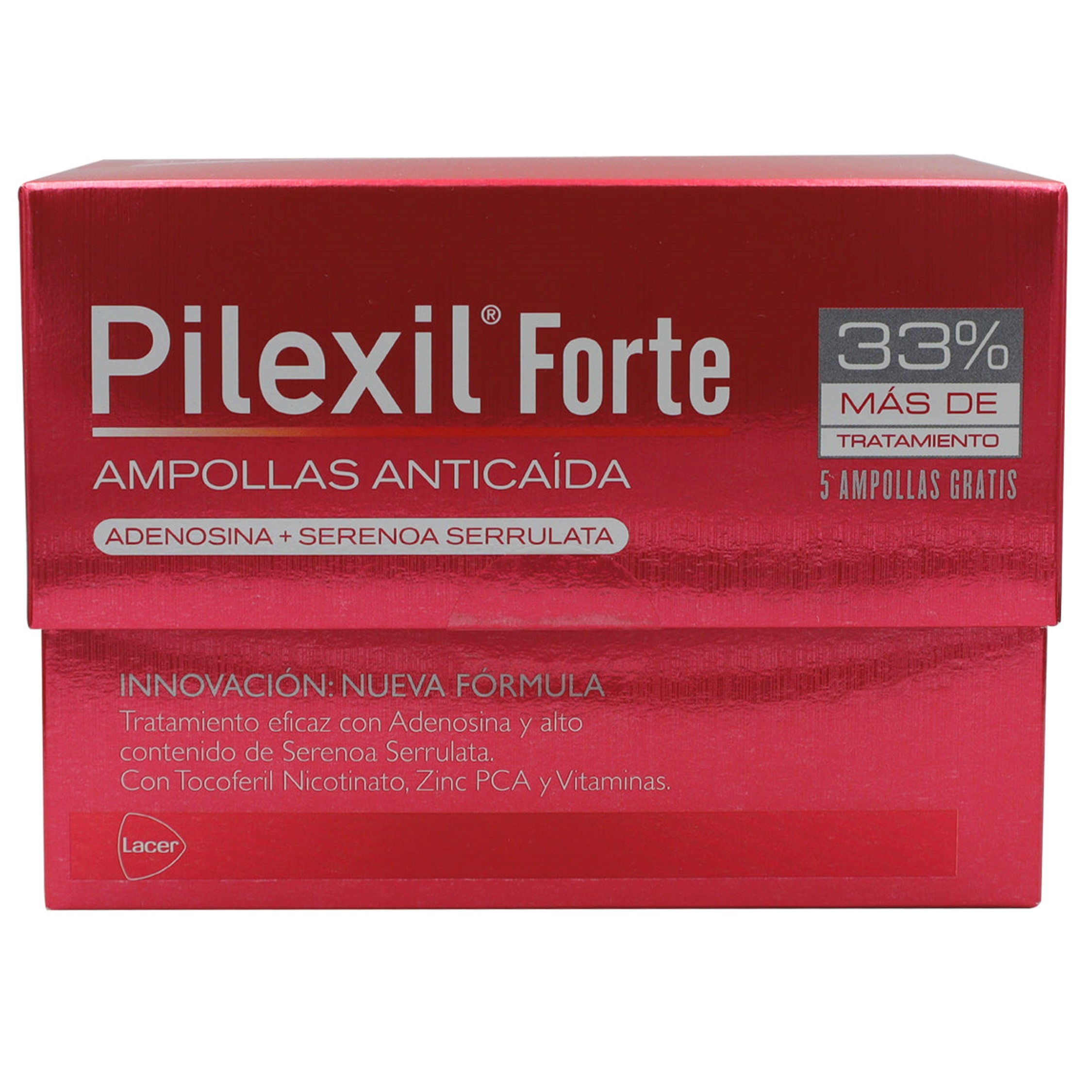 Ampolletas Anticaída de Cabello Pilexil Forte 5 Piezas