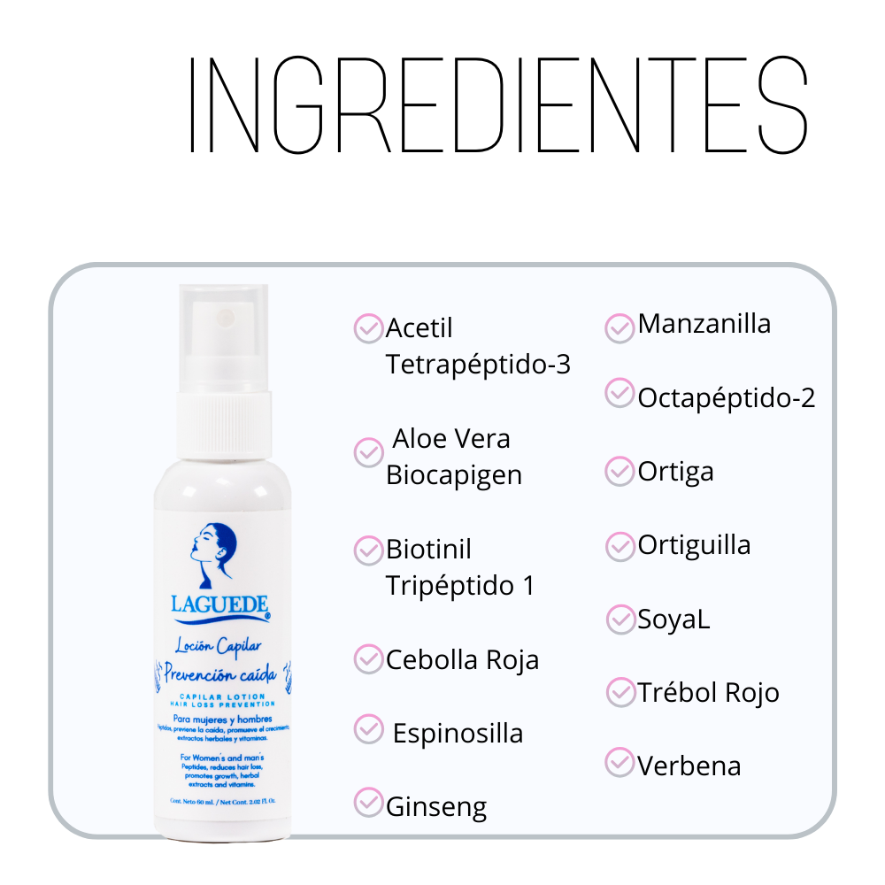 Foto 4 pulgar | Loción Capilar en Spray Laguede Prevención de Caída 60 ml