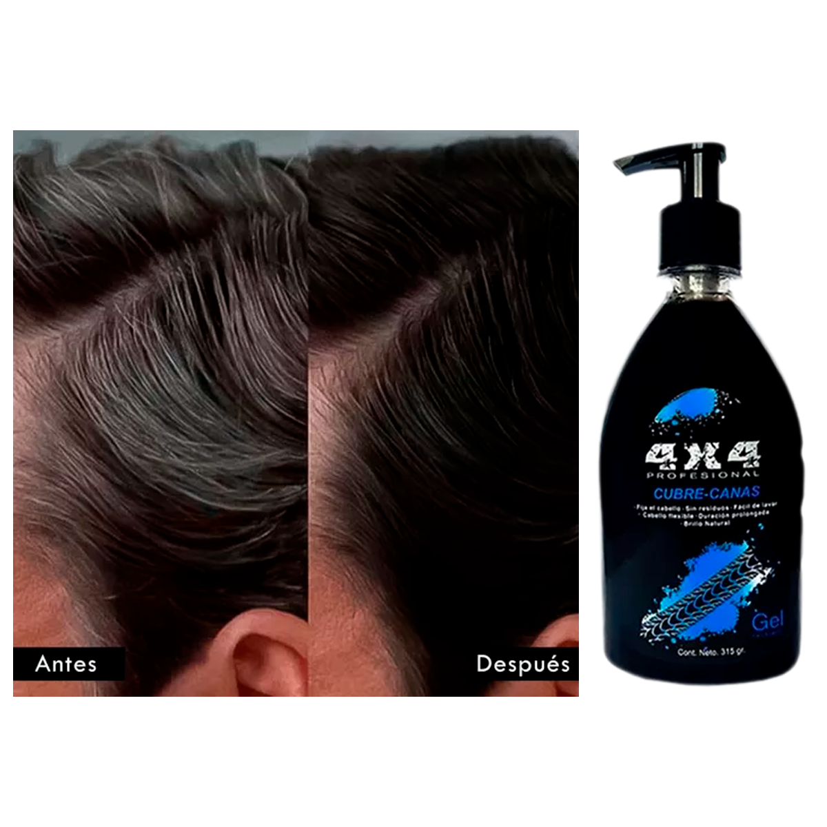 Foto 4 pulgar | Gel 4x4 Cubre Cana Para Cabello Cubre Tapa Obscurece Canas