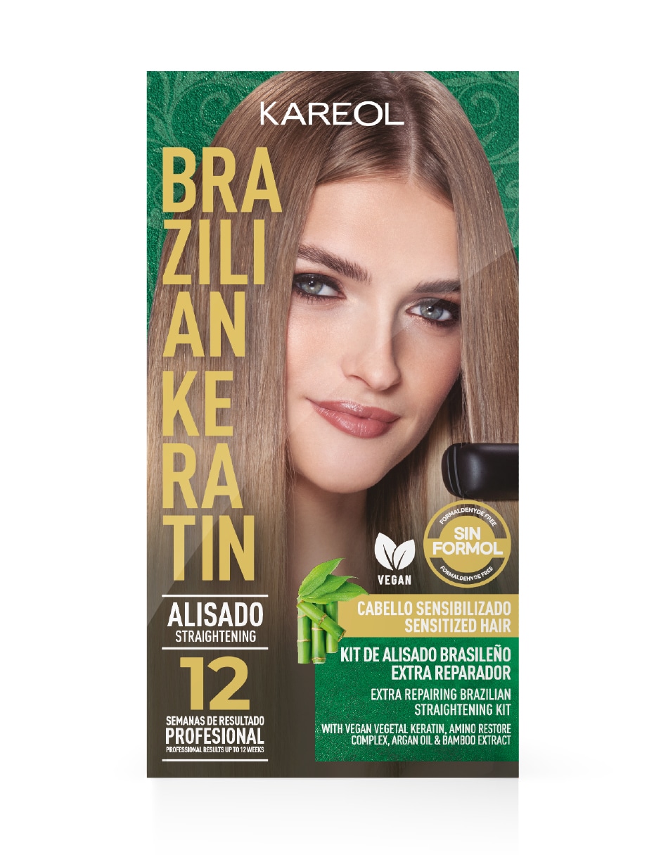 Kit de Alisado Kareol Brazilian Keratin Cabello Sensibilizado Reparador $399