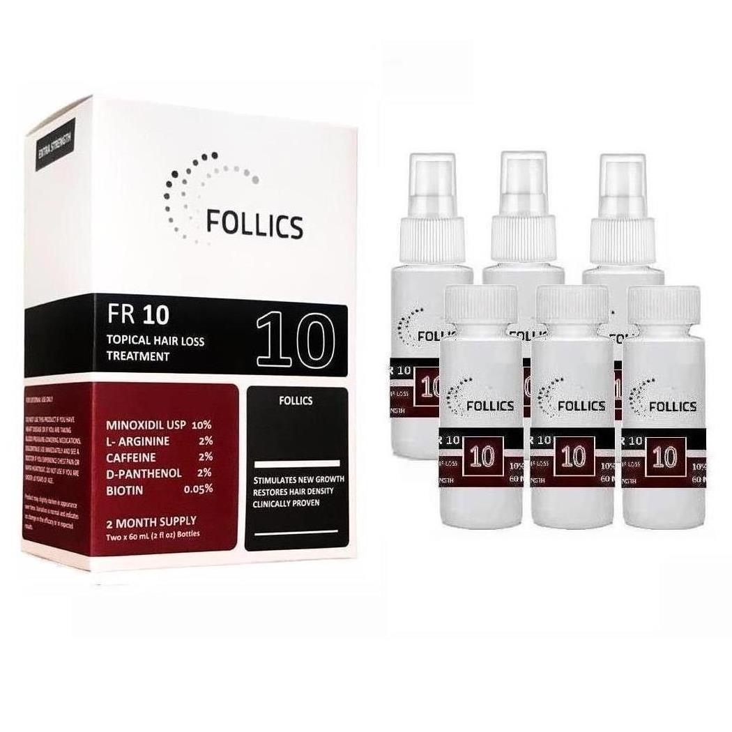 Solución Capilar Follics Minoxidil 10% 6 Frascos $749