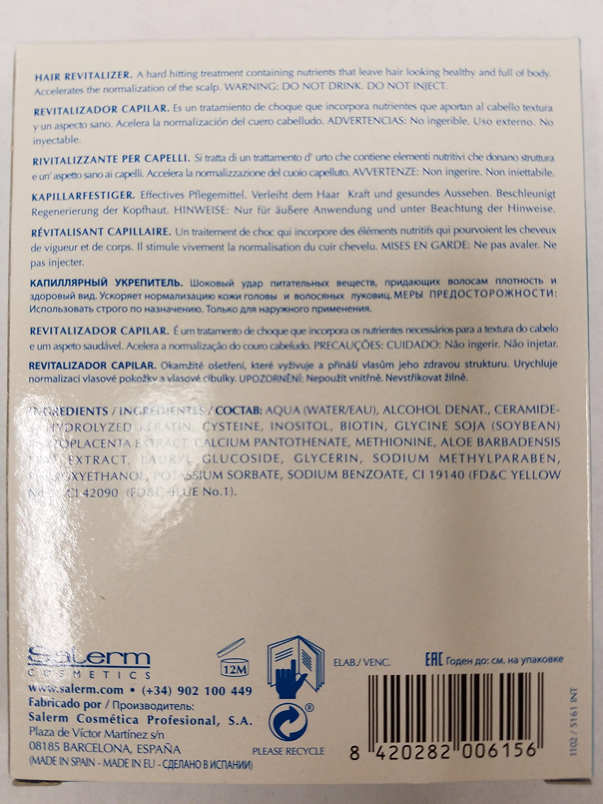 Foto 3 pulgar | Regenerador Capilar Salerm Energy con 4 Aplicaciones - Venta Internacional