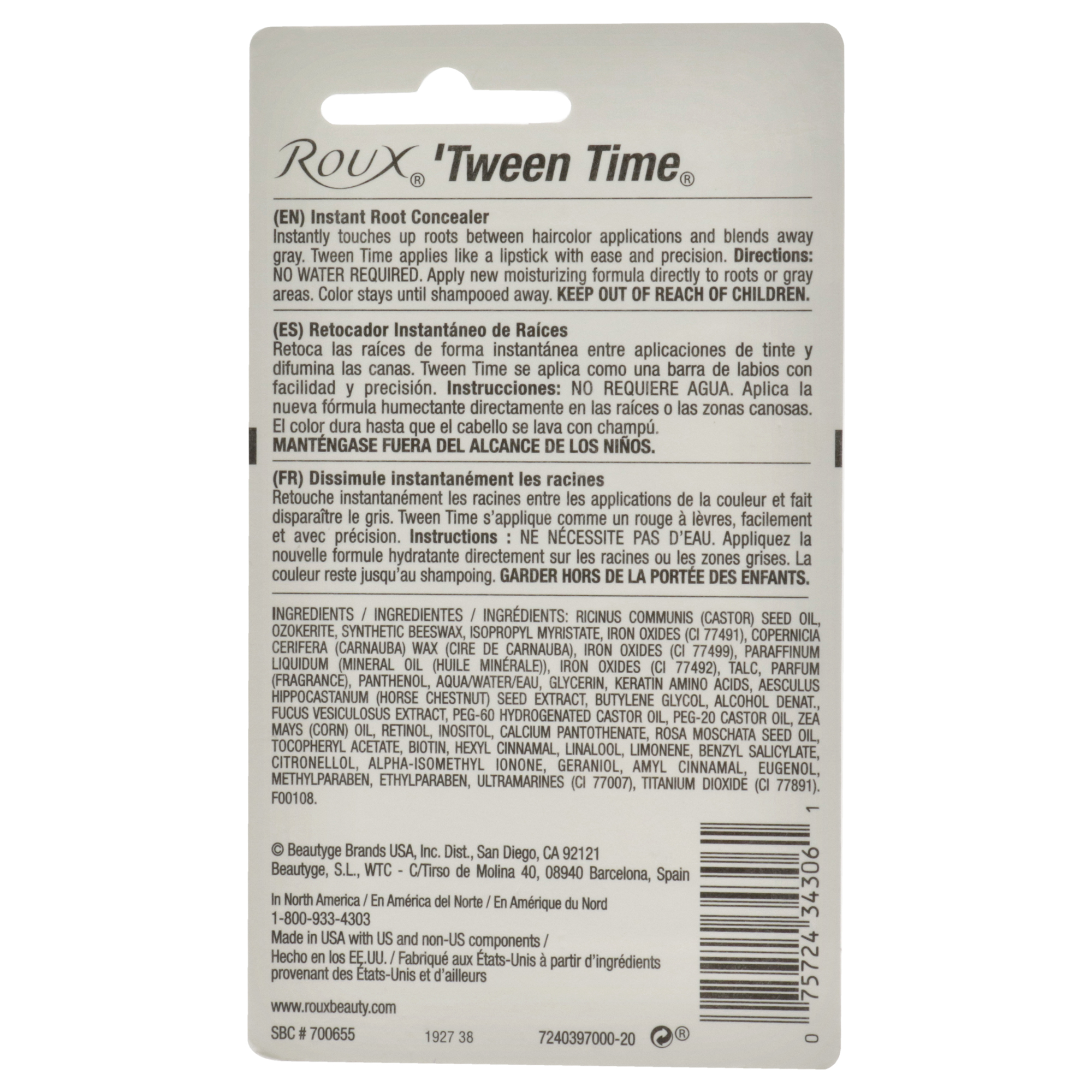 Foto 4 pulgar | Barra De Retoque Para Color De Cabello Roux Tween Time Medium Brown - Venta Internacional.