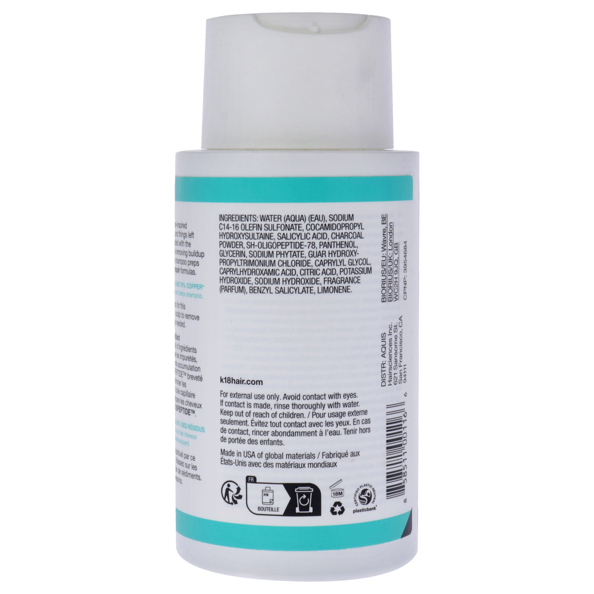 Foto 4 pulgar | Champú K18 Hair Peptide Prep Detox 250 ml no Destiñe - Venta Internacional