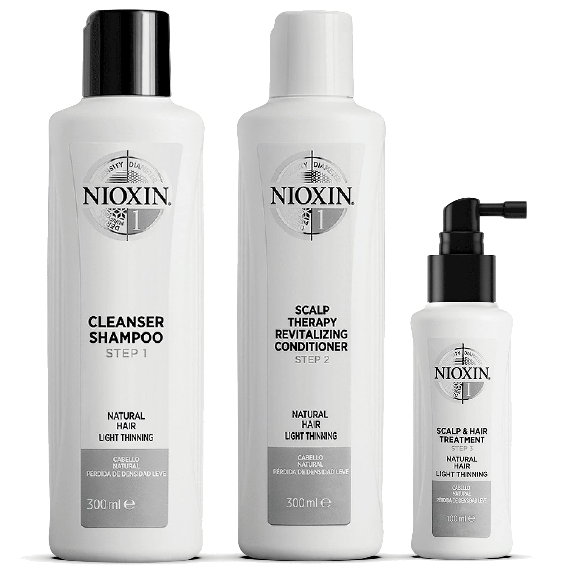 Kit De Sistema De Cuidado Capilar Nioxin 1 Para Adelgazar El Cabello De Forma Natural - Venta Internacional.