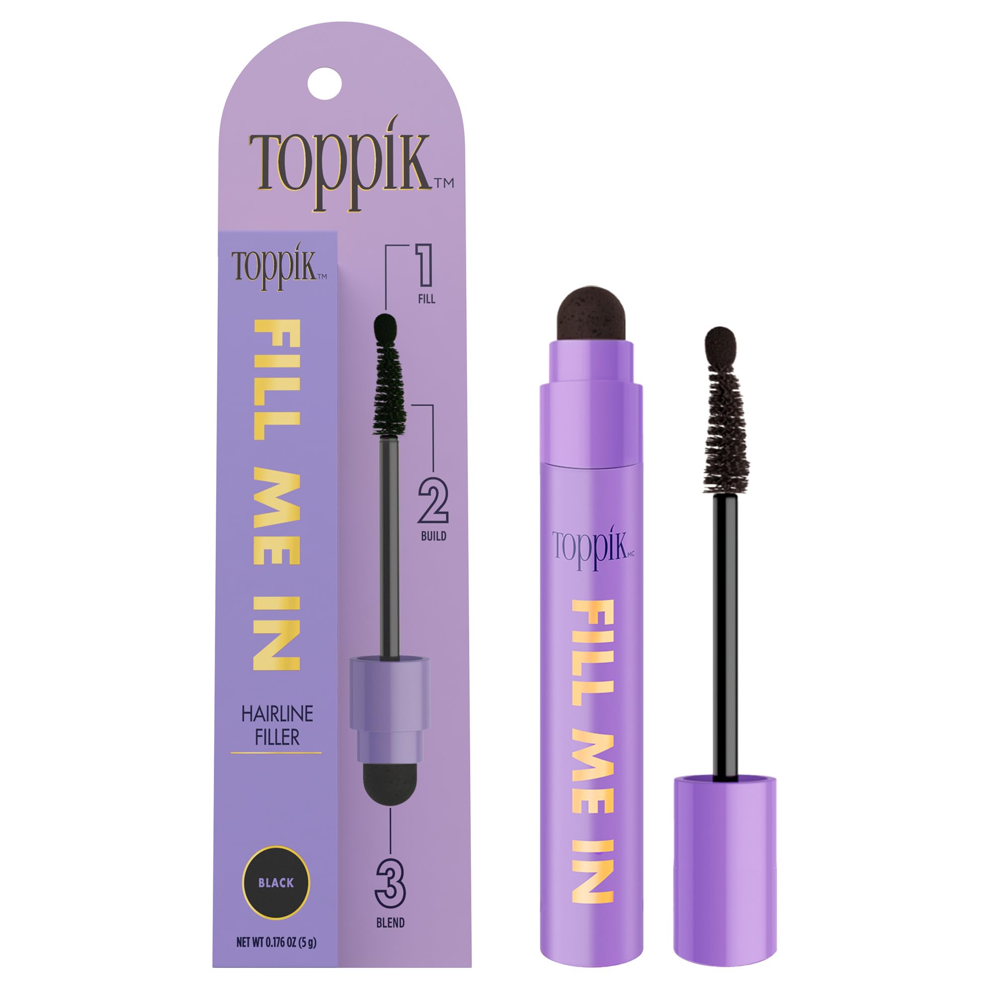 Foto 2 pulgar | Hairline Filler Toppik Fill Me In Hair Tinte Root Black 5 G - Venta Internacional.