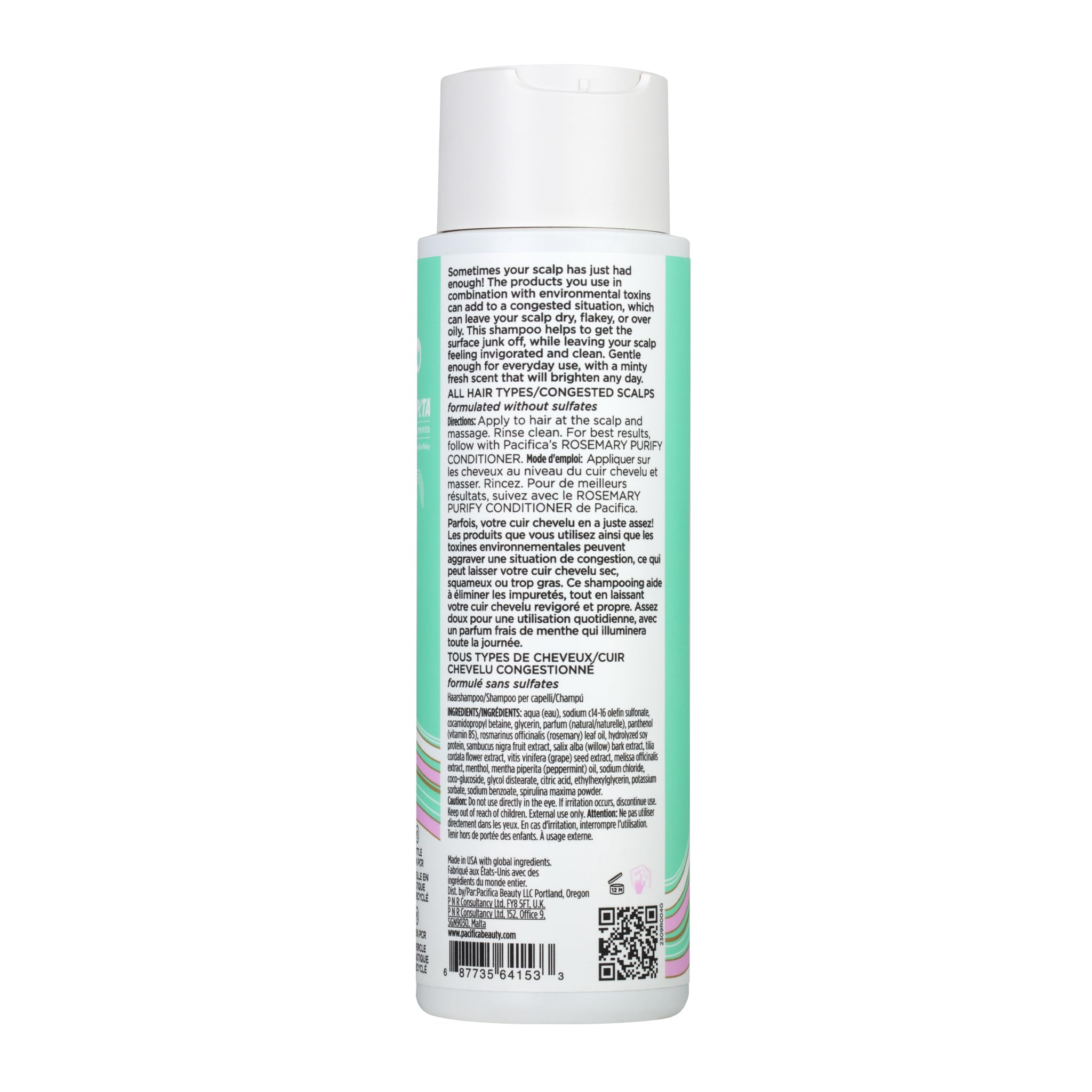 Foto 3 | Champú Pacifica Beauty Rosemary Purify Vigorizante - Venta Internacional.
