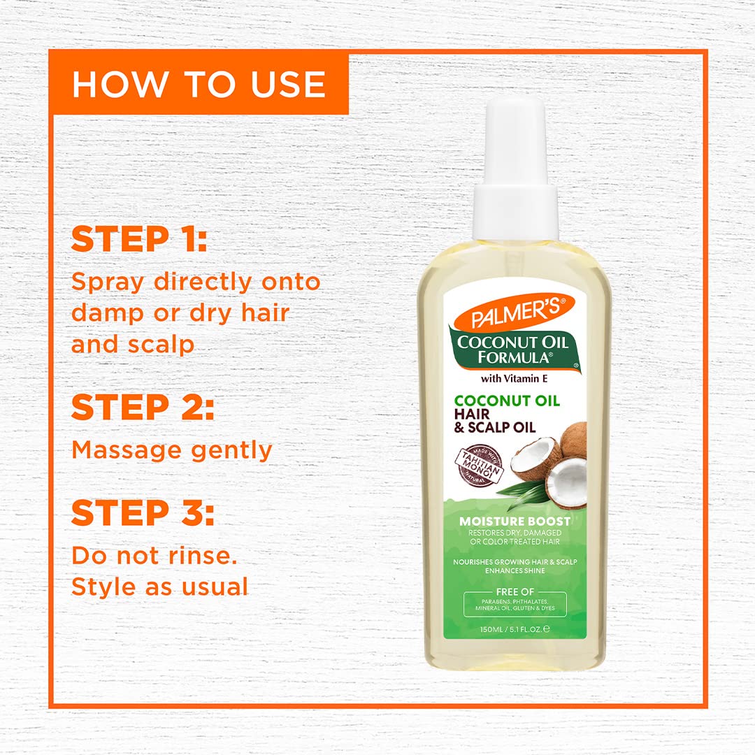 Foto 7 pulgar | Spray De Aceite Para Cabello Y Cuero Cabelludo Palmer's Coconut Oil 150 Ml - Venta Internacional.