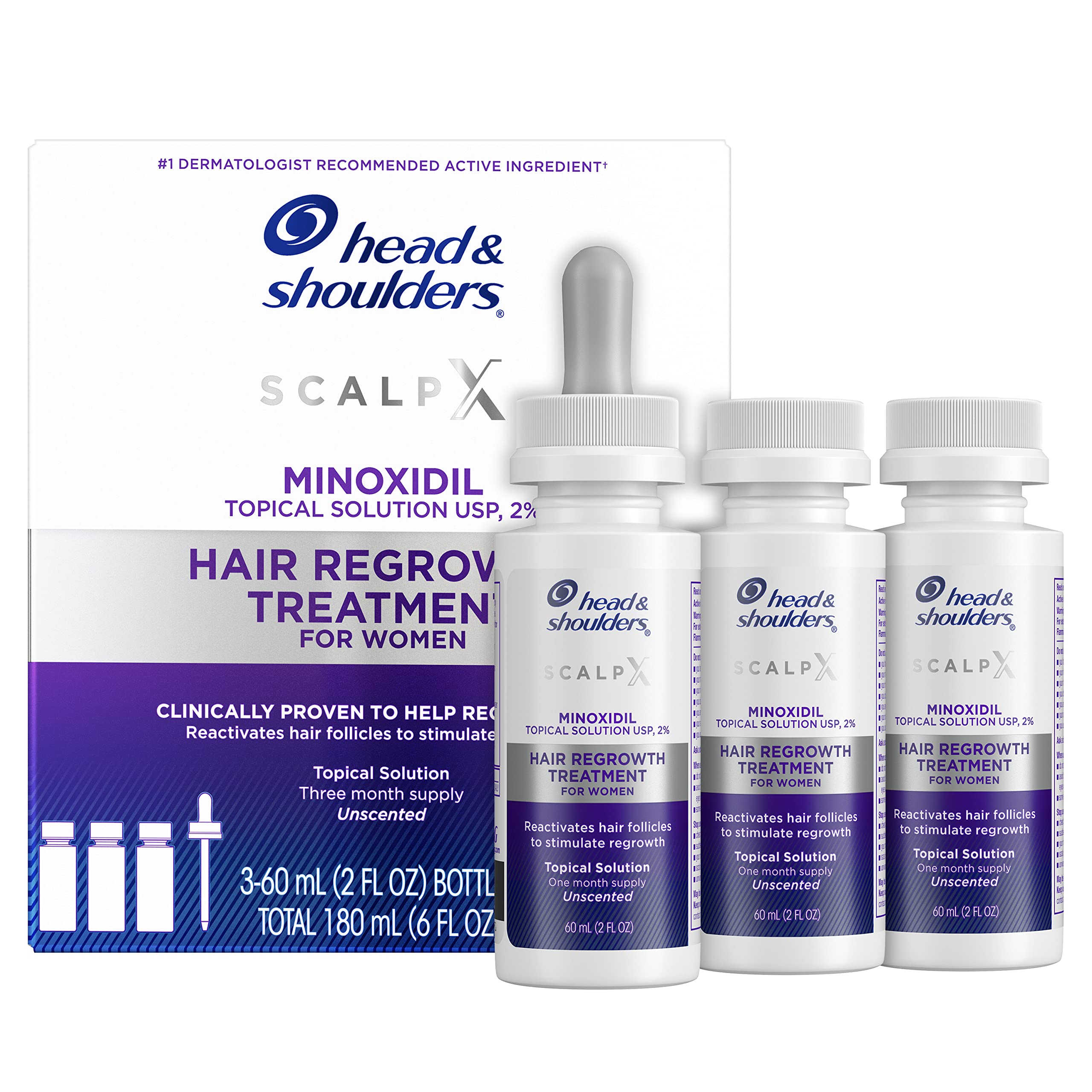 Foto 2 pulgar | Tratamiento Para El Crecimiento Del Cabello, Cabeza Y Hombros, Cuero Cabelludo X 2% Minoxidil - Venta Internacional.